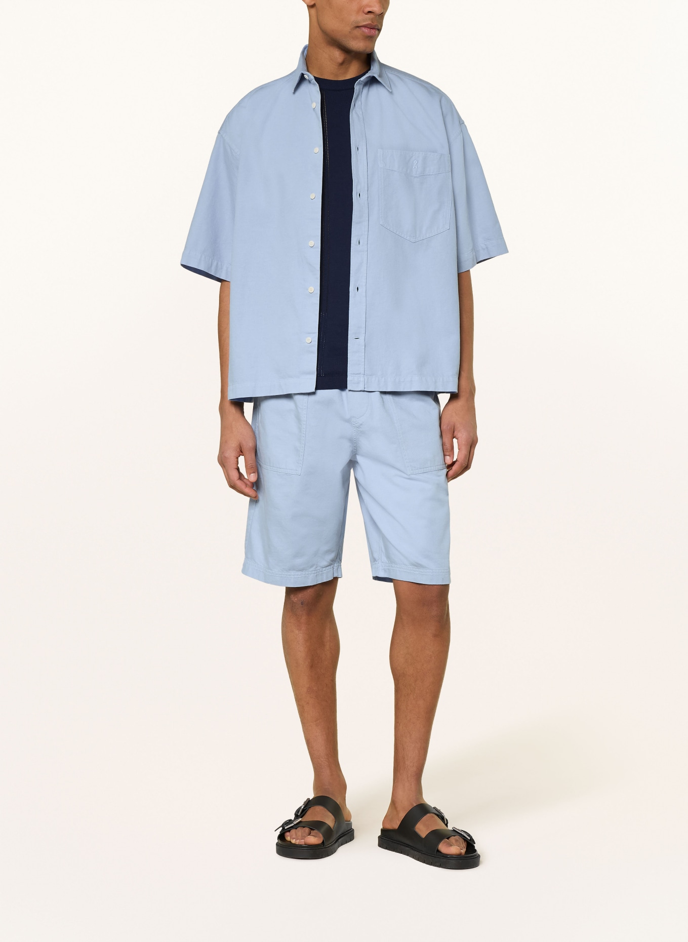 ARMEDANGELS Kurzarm-Hemd Comfort Fit: HELLBLAU