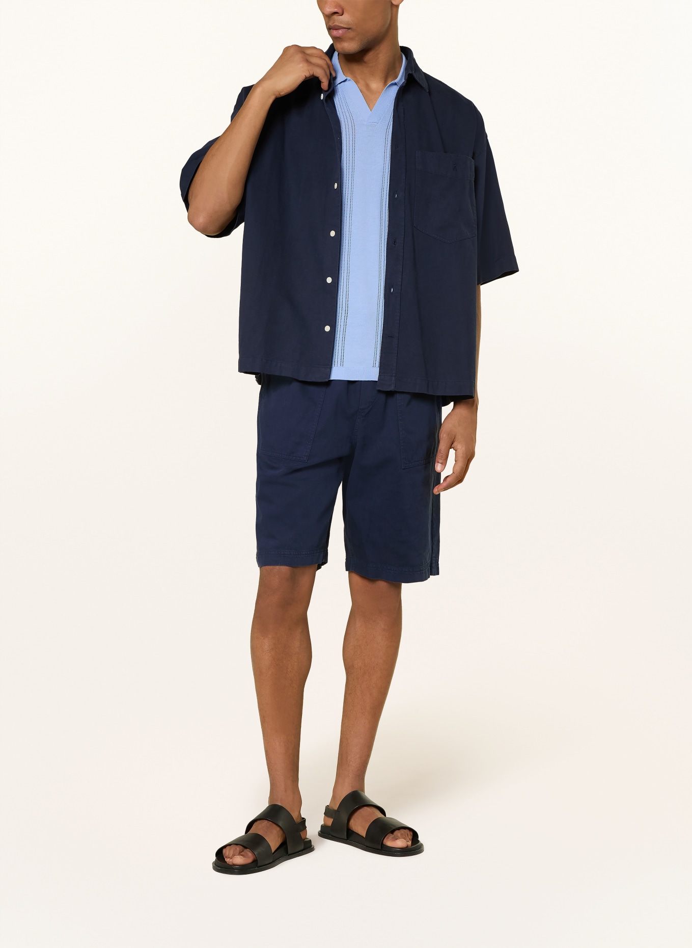 ARMEDANGELS Kurzarm-Hemd Comfort Fit: DUNKELBLAU