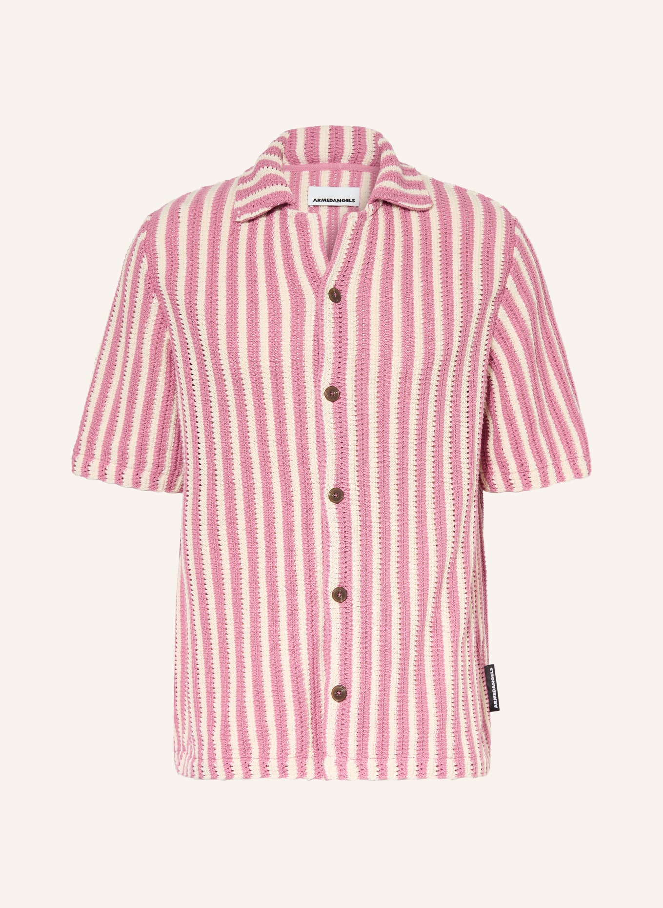 ARMEDANGELS Gebreid shirt Comfort Fit: LICHTPAARS / CRÈME