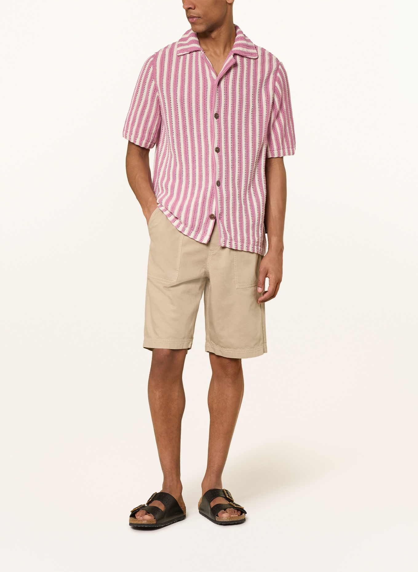 ARMEDANGELS Gebreid shirt Comfort Fit: LICHTPAARS / CRÈME