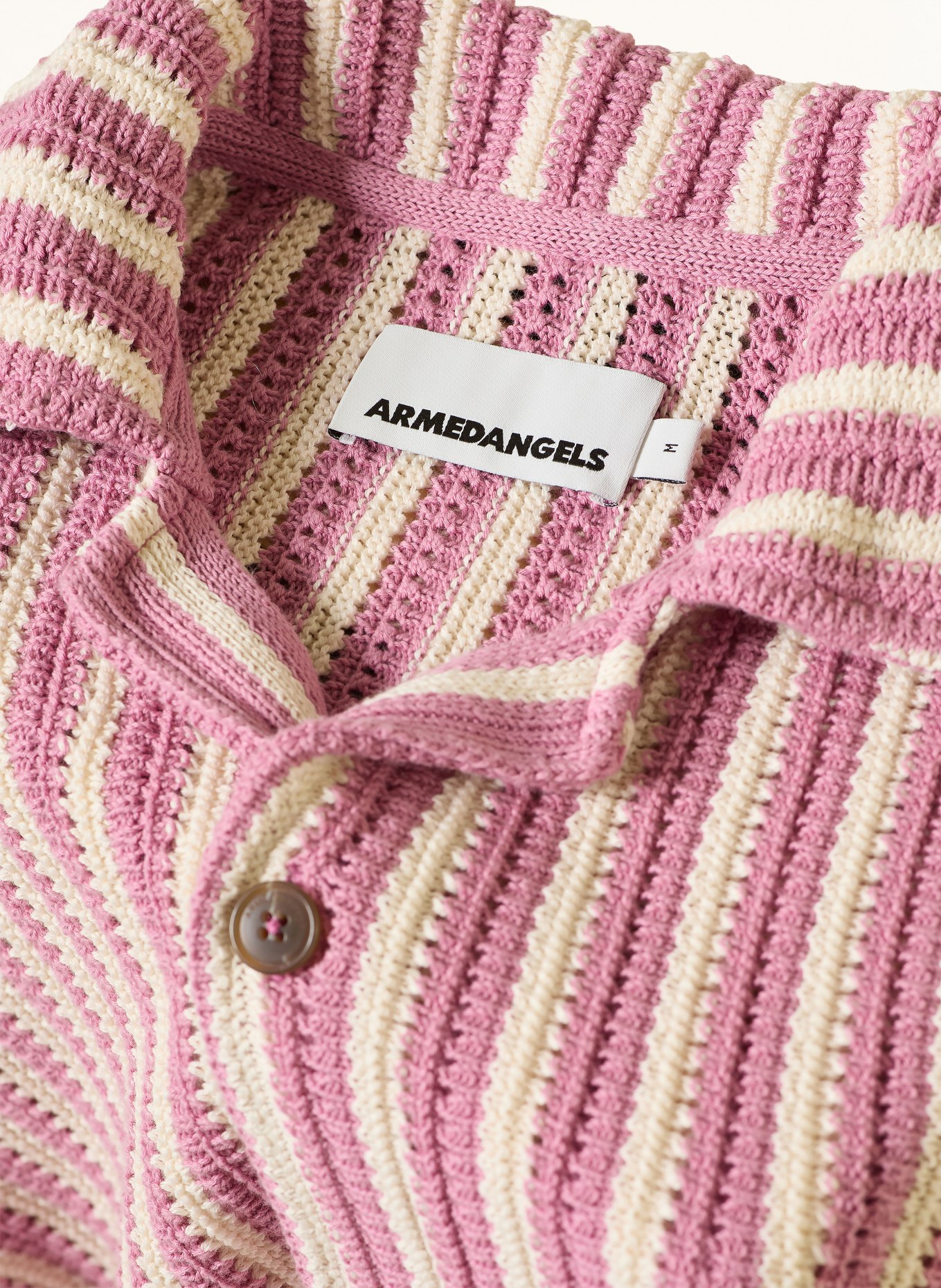 ARMEDANGELS Gebreid shirt Comfort Fit: LICHTPAARS / CRÈME