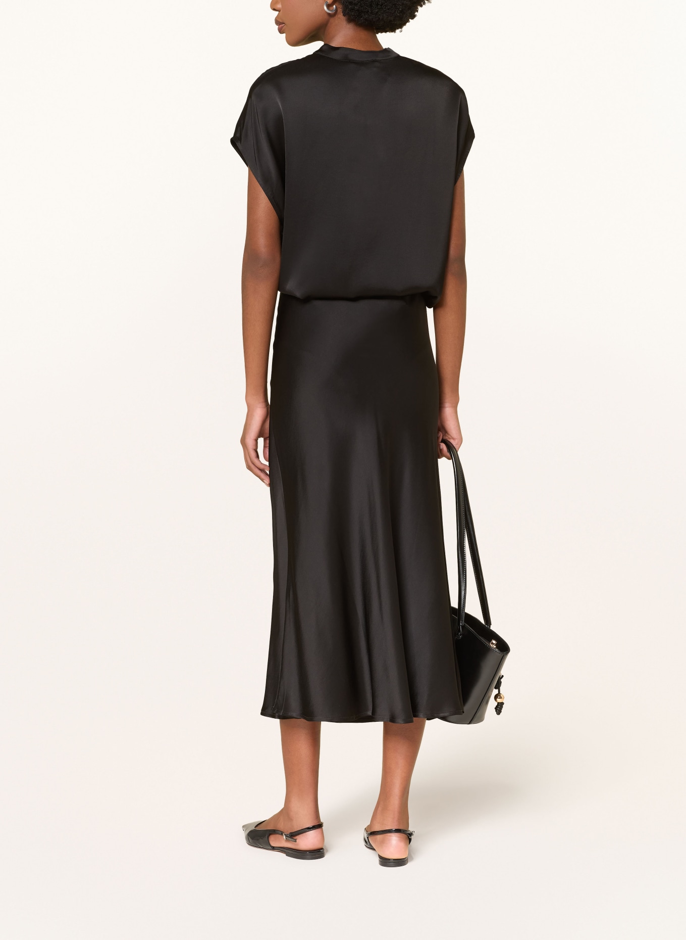 ottod'ame satin blouse: BLACK