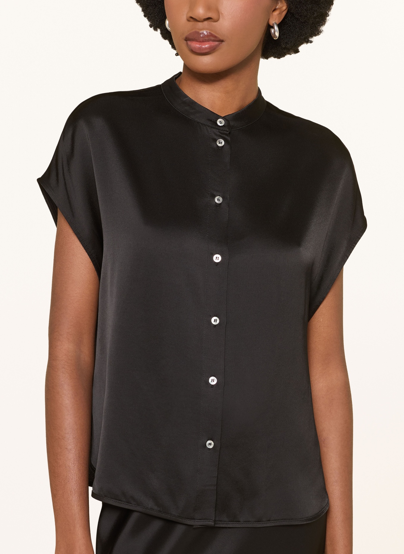 ottod'ame satin blouse: BLACK