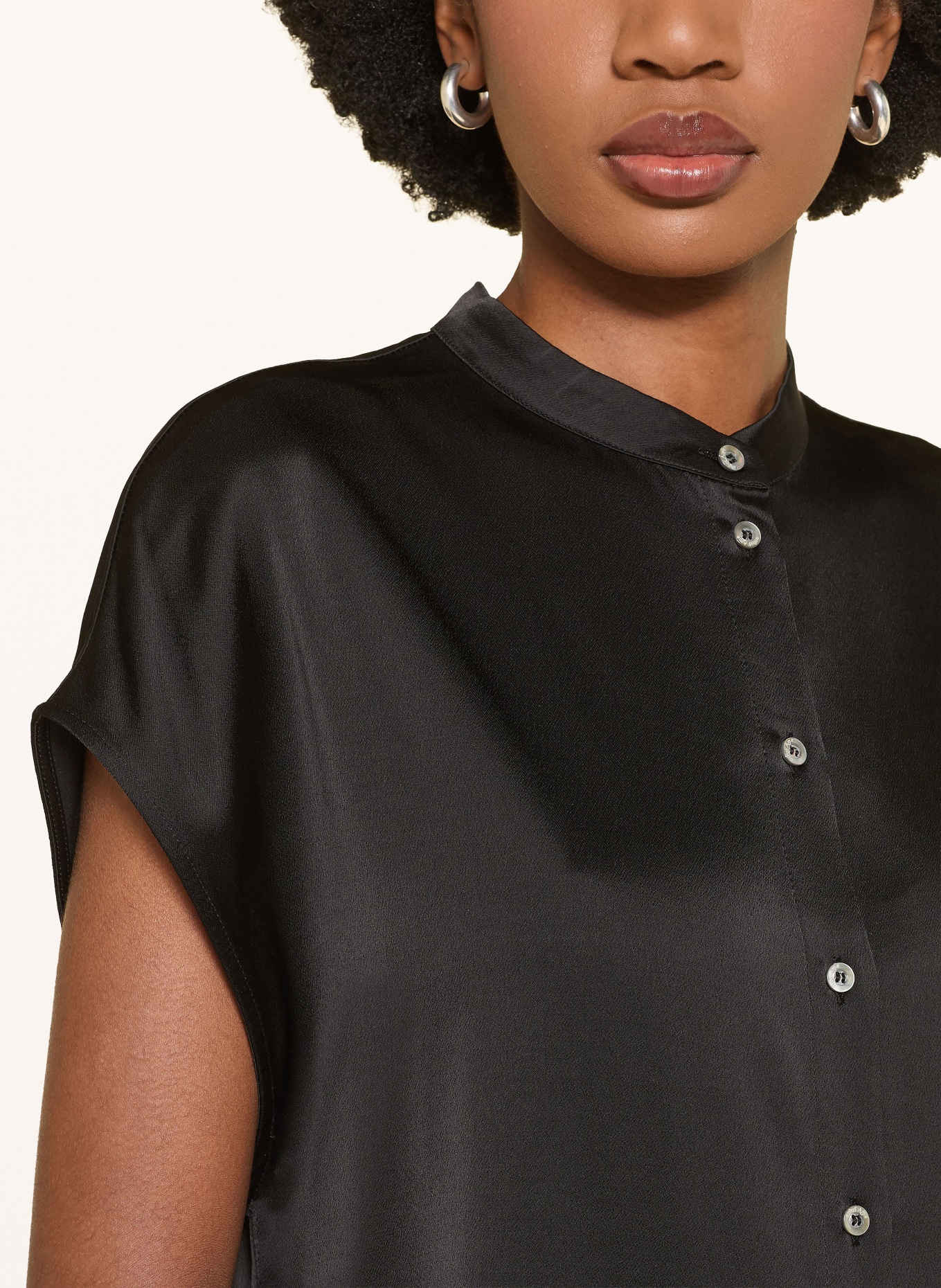 ottod'ame satin blouse: BLACK