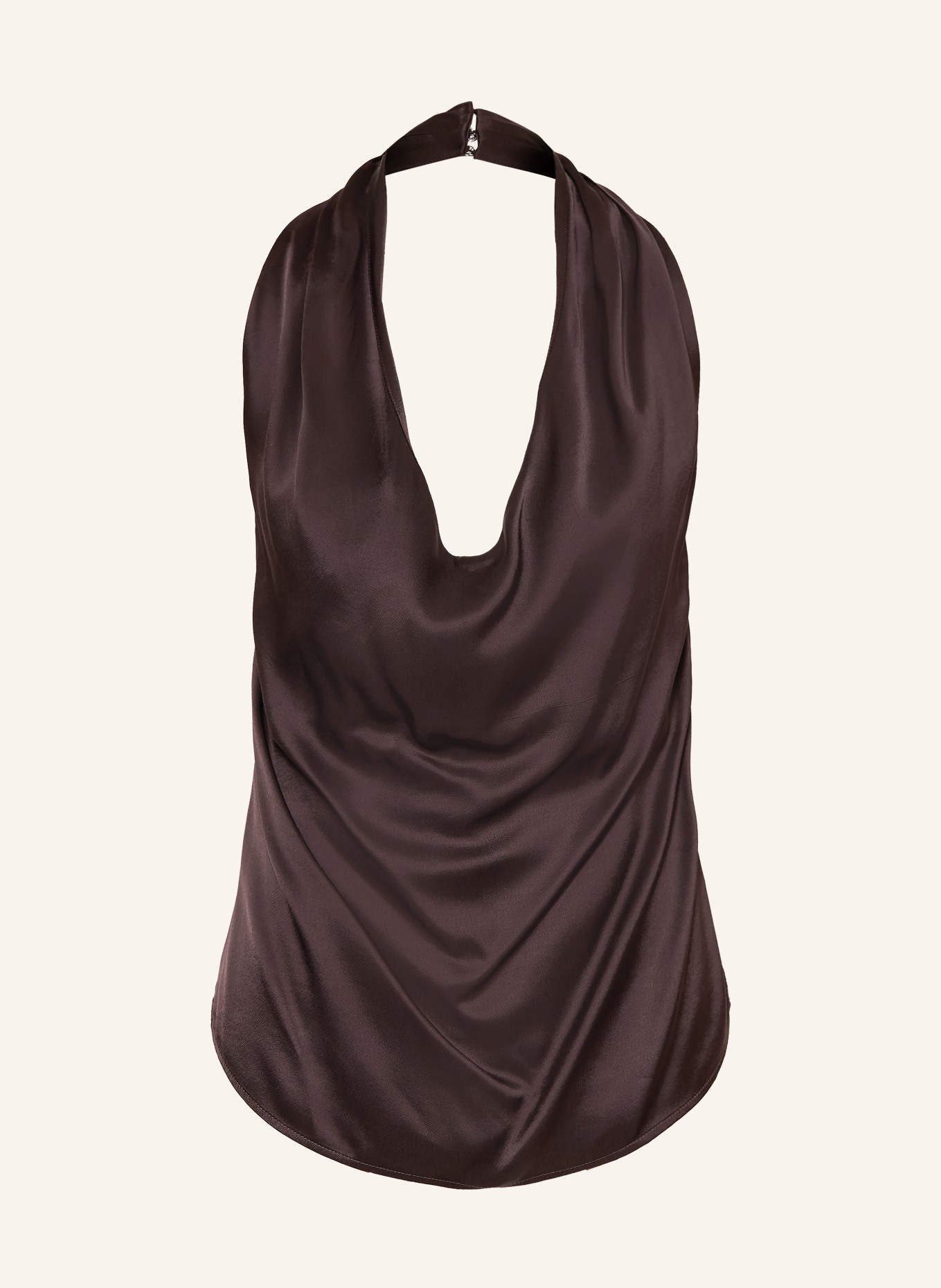 ottod'ame satin top: DARK BROWN