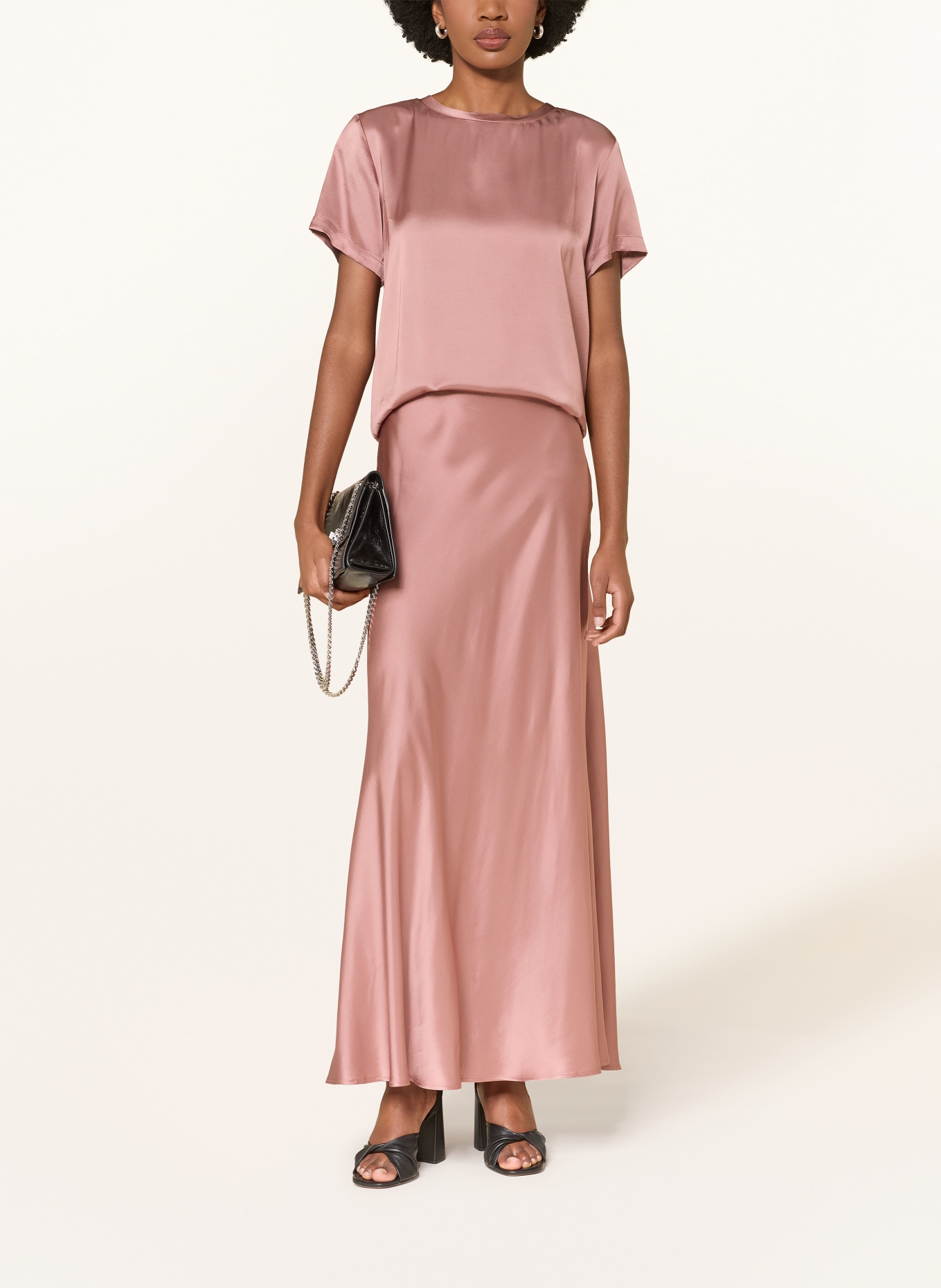 ottod'ame LUISA satin blouse shirt: DUSKY PINK