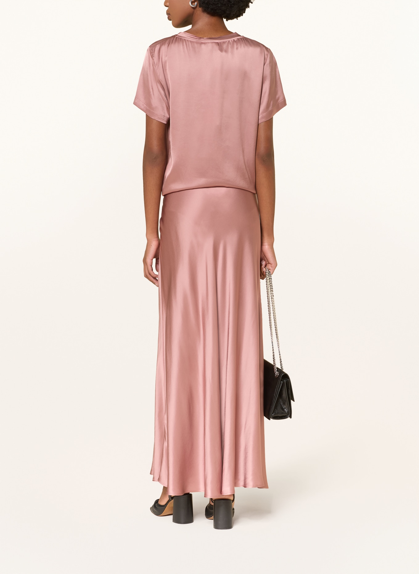 ottod'ame LUISA satin blouse shirt: DUSKY PINK