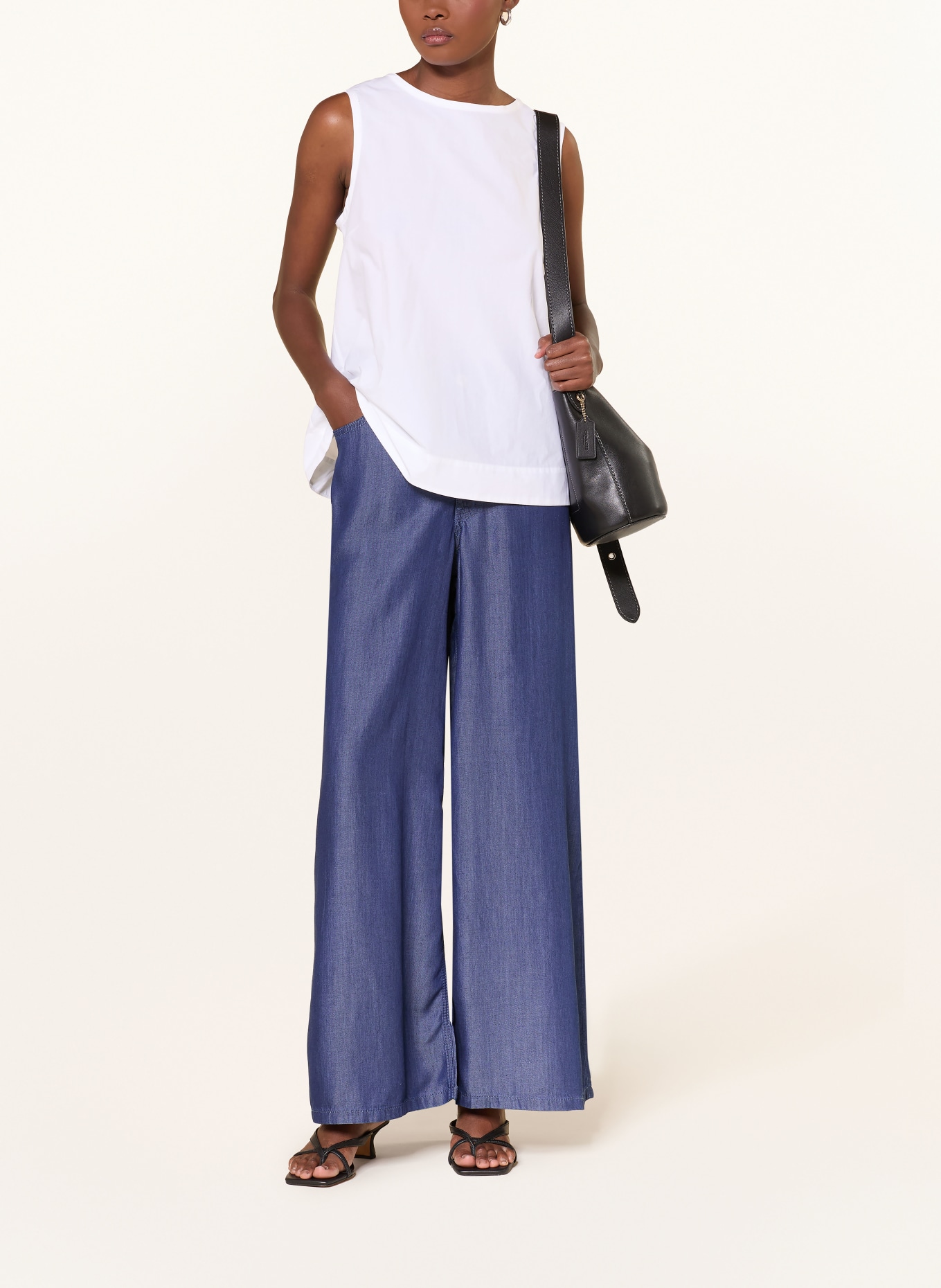 ottod'ame Marlene pants in denim look: BLUE