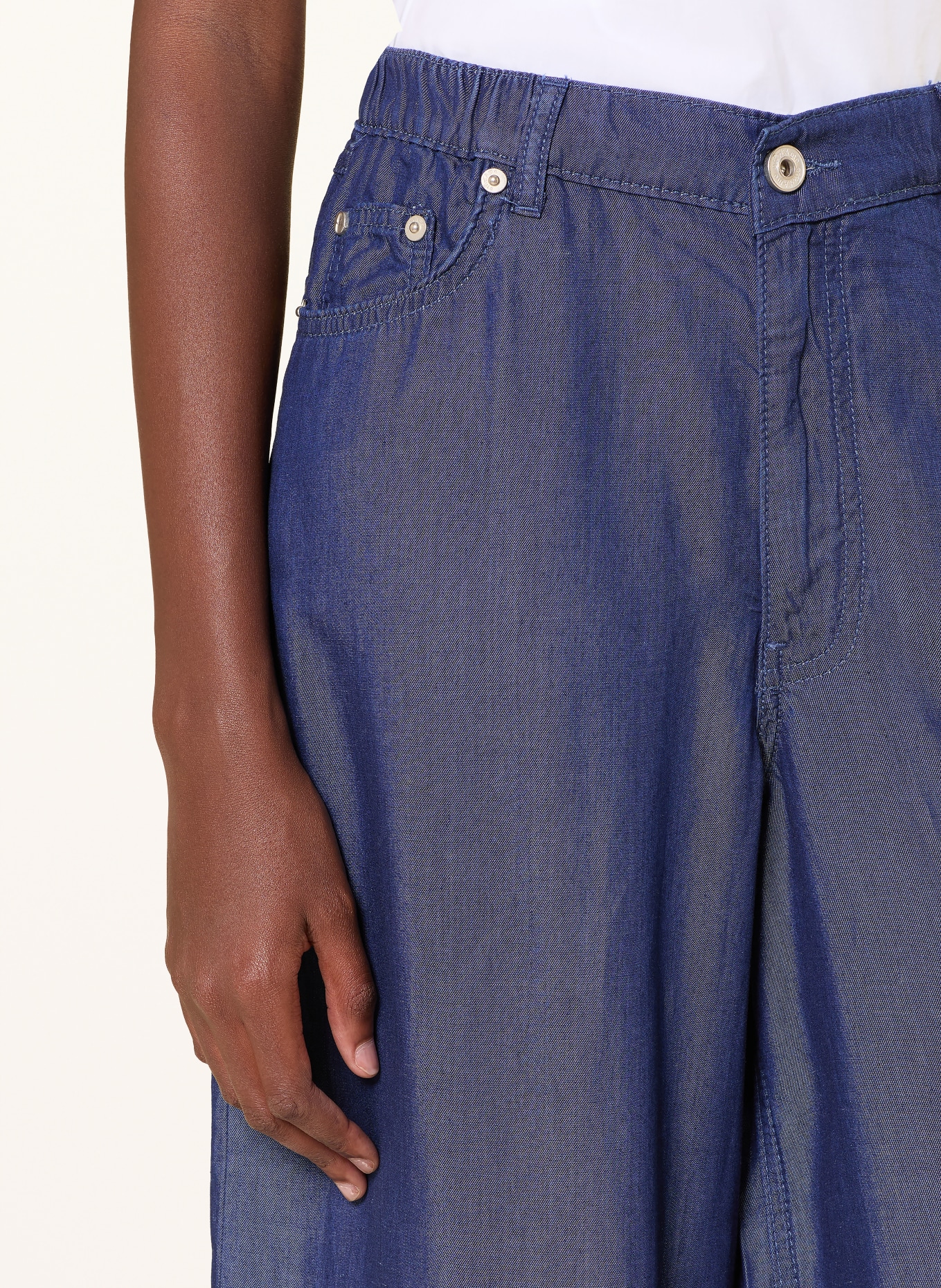 ottod'ame Marlene pants in denim look: BLUE