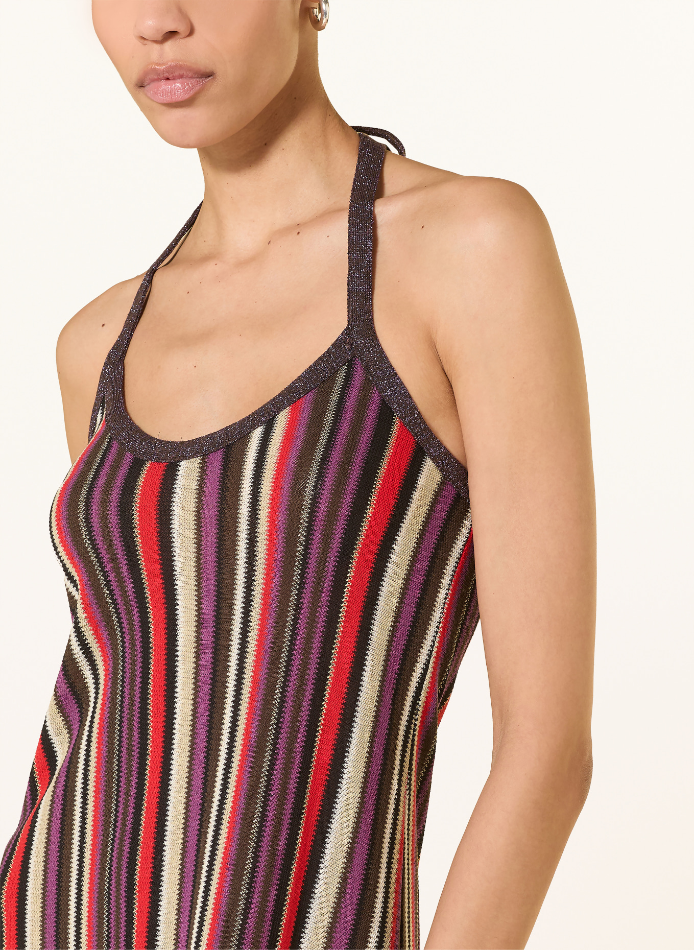 ottod'ame Dress with glitter thread: BLACK / PURPLE / RED