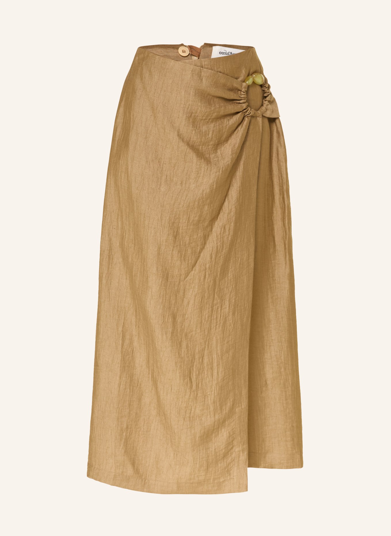 ottod'ame Leinenrock in Wickeloptik: HELLBRAUN