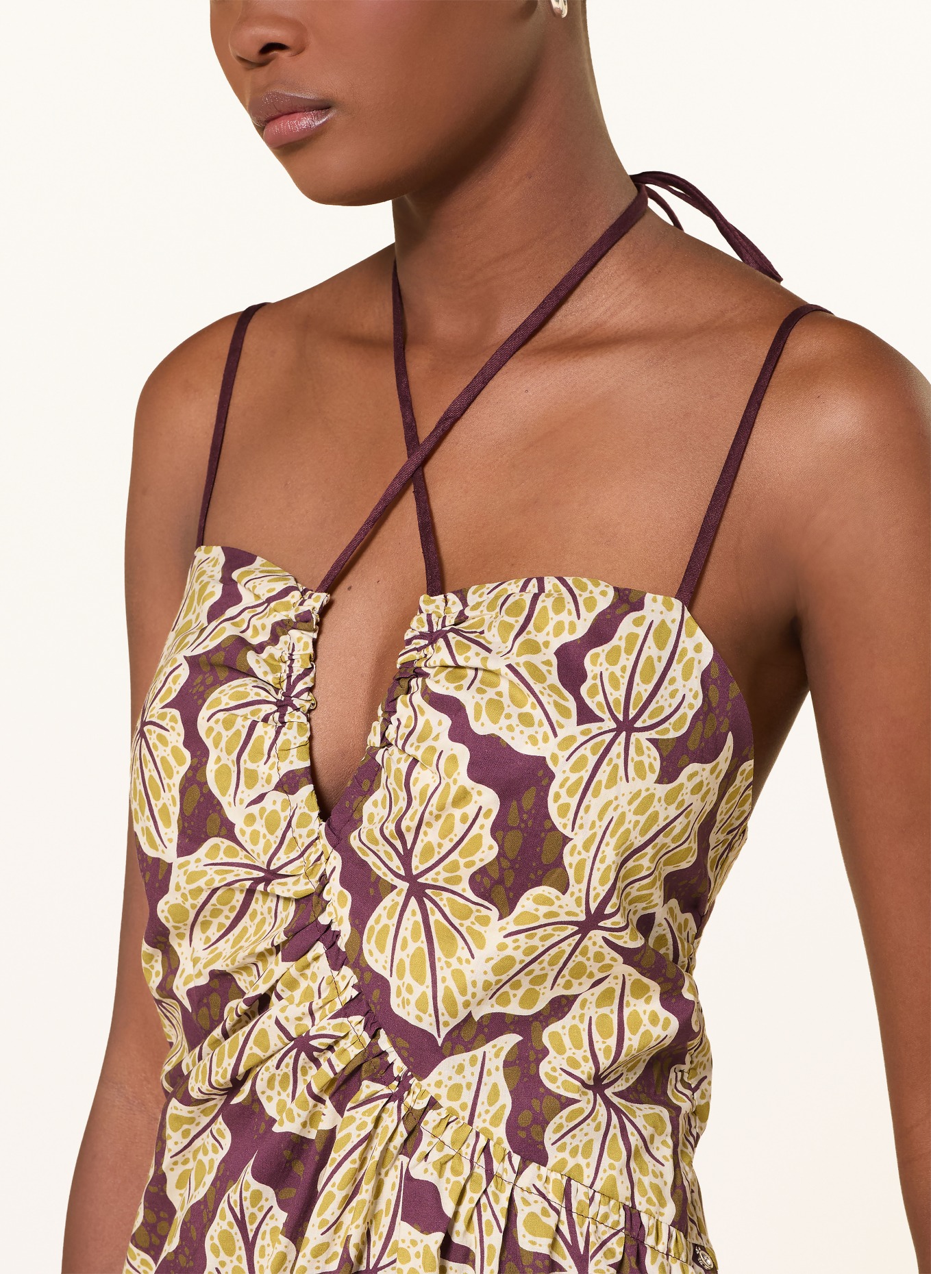 ottod'ame Kleid: DUNKELLILA / CREME / HELLGRÜN