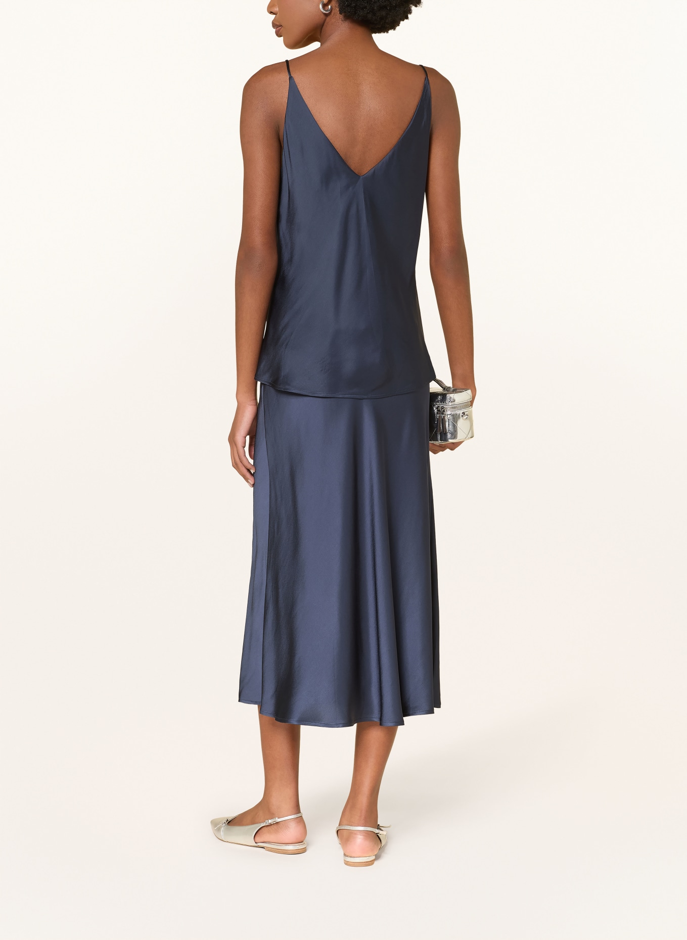 ottod'ame satin top: DARK BLUE