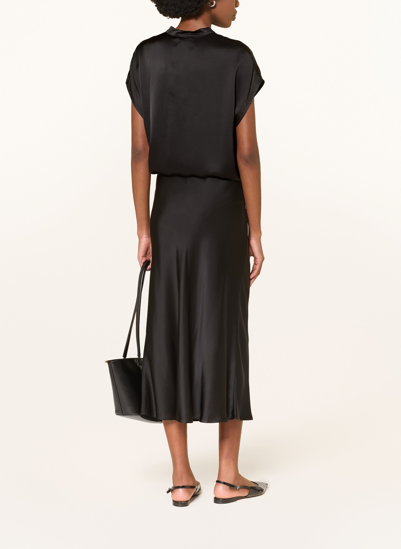 ottod'ame CHIARA satin skirt: BLACK