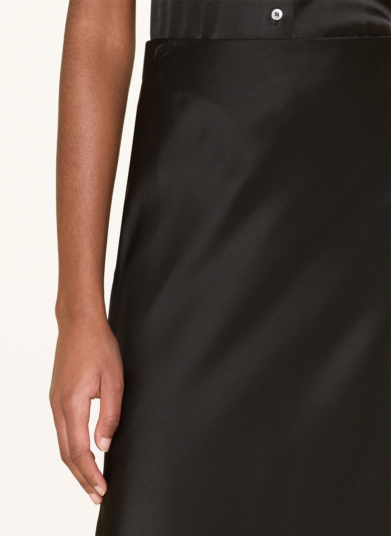 ottod'ame CHIARA satin skirt: BLACK