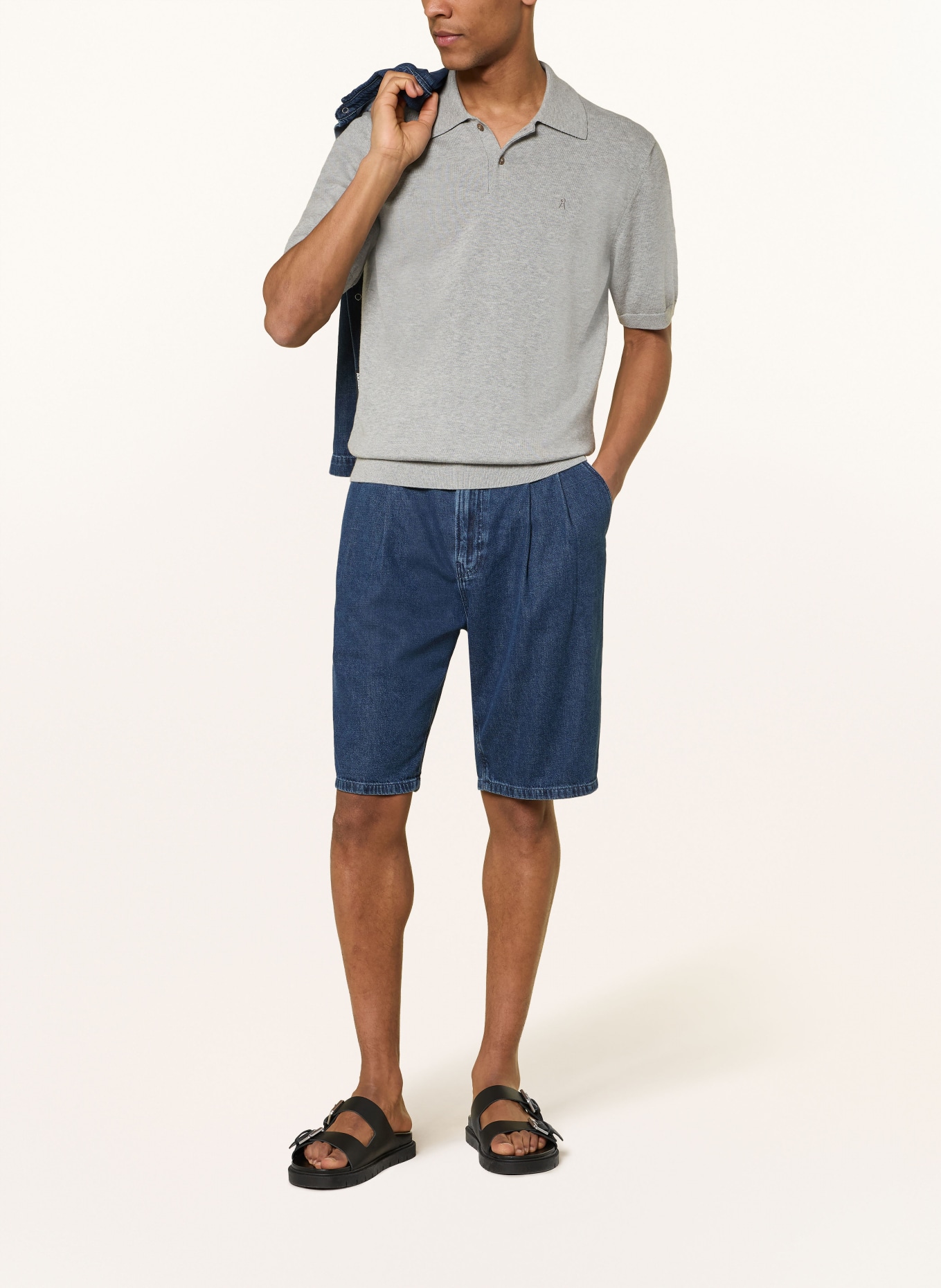 ARMEDANGELS Gebreid poloshirt: GRIJS