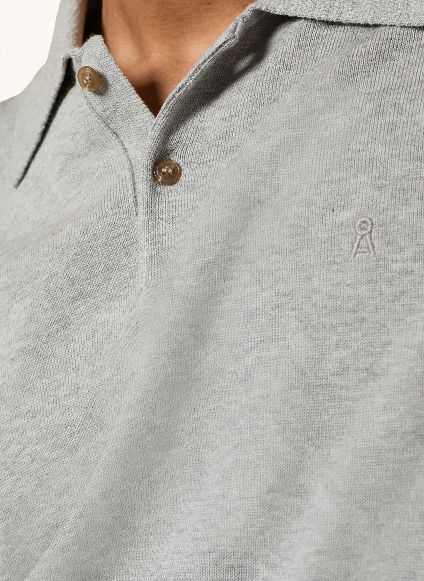 ARMEDANGELS Gebreid poloshirt: GRIJS