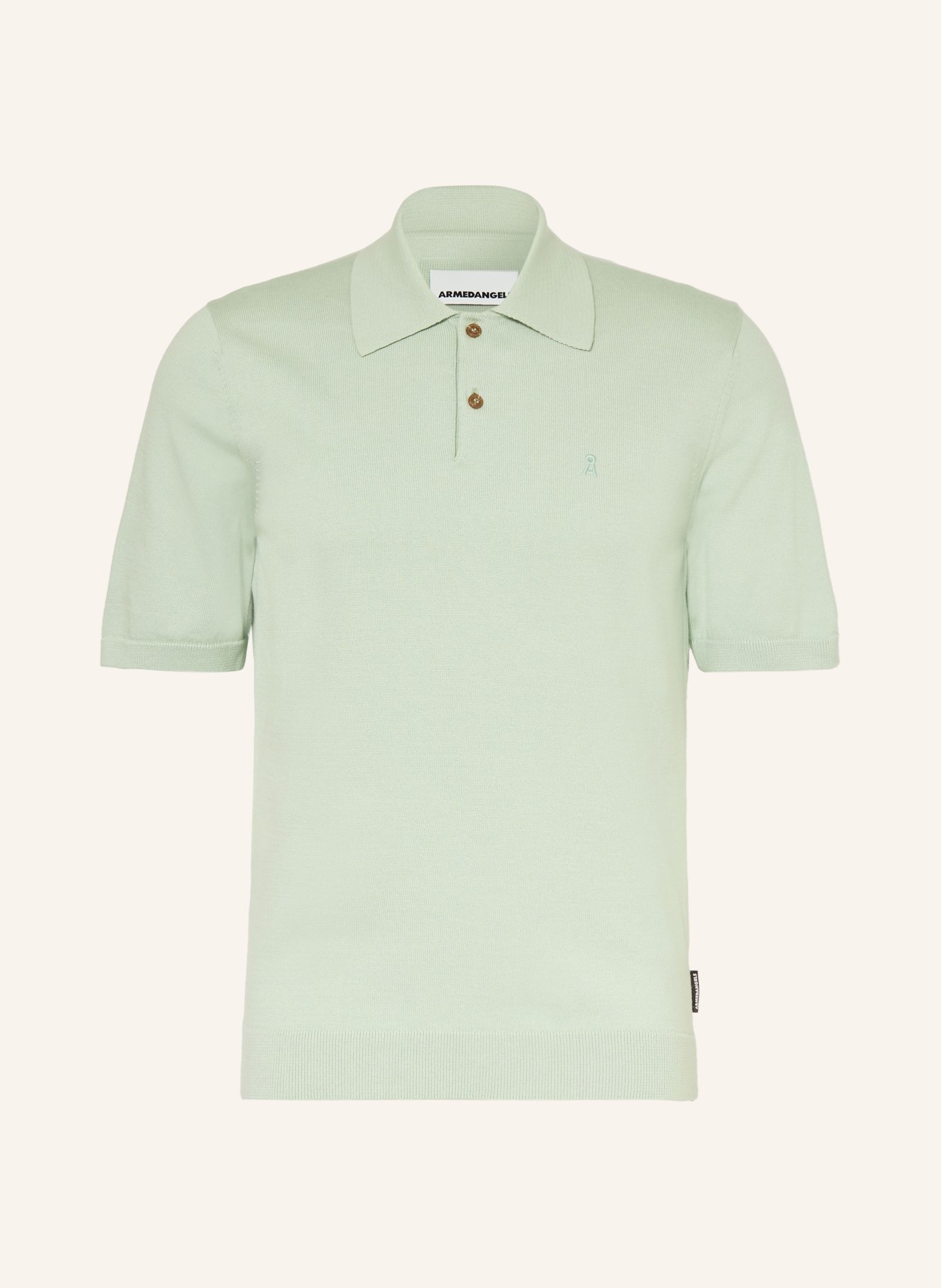 ARMEDANGELS Gebreid poloshirt: MINT