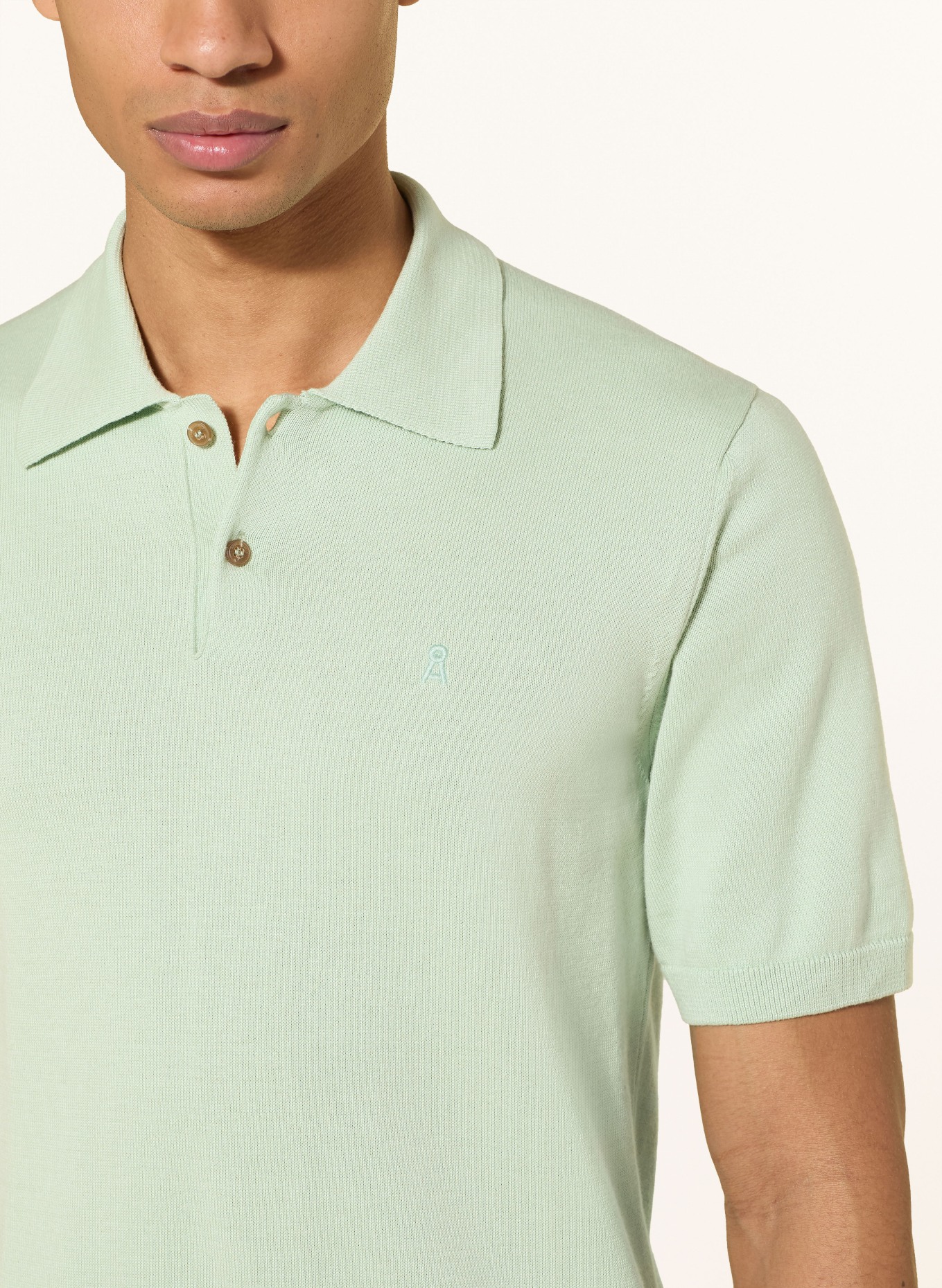 ARMEDANGELS Gebreid poloshirt: MINT