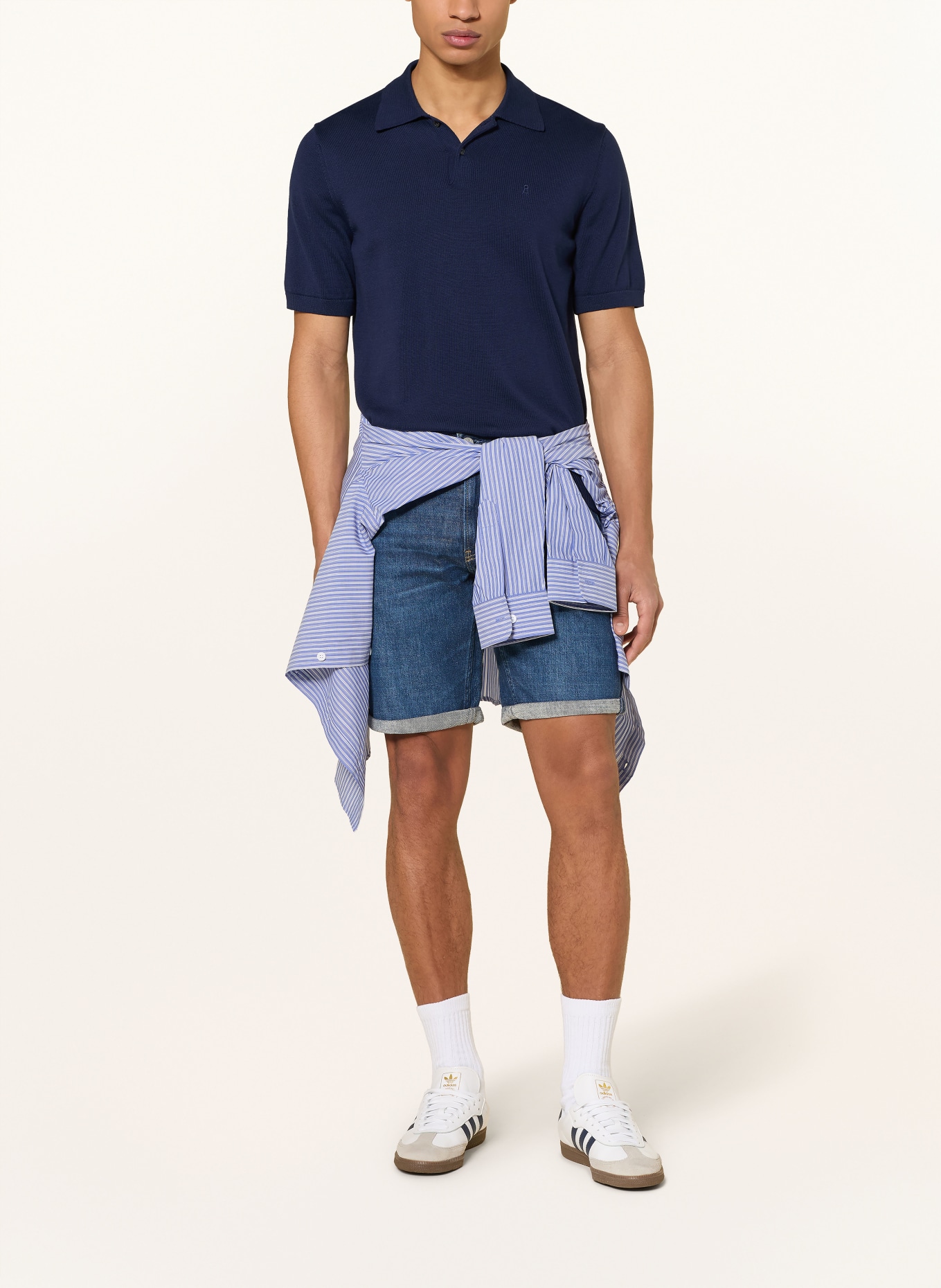 ARMEDANGELS Gebreid poloshirt: DONKERBLAUW