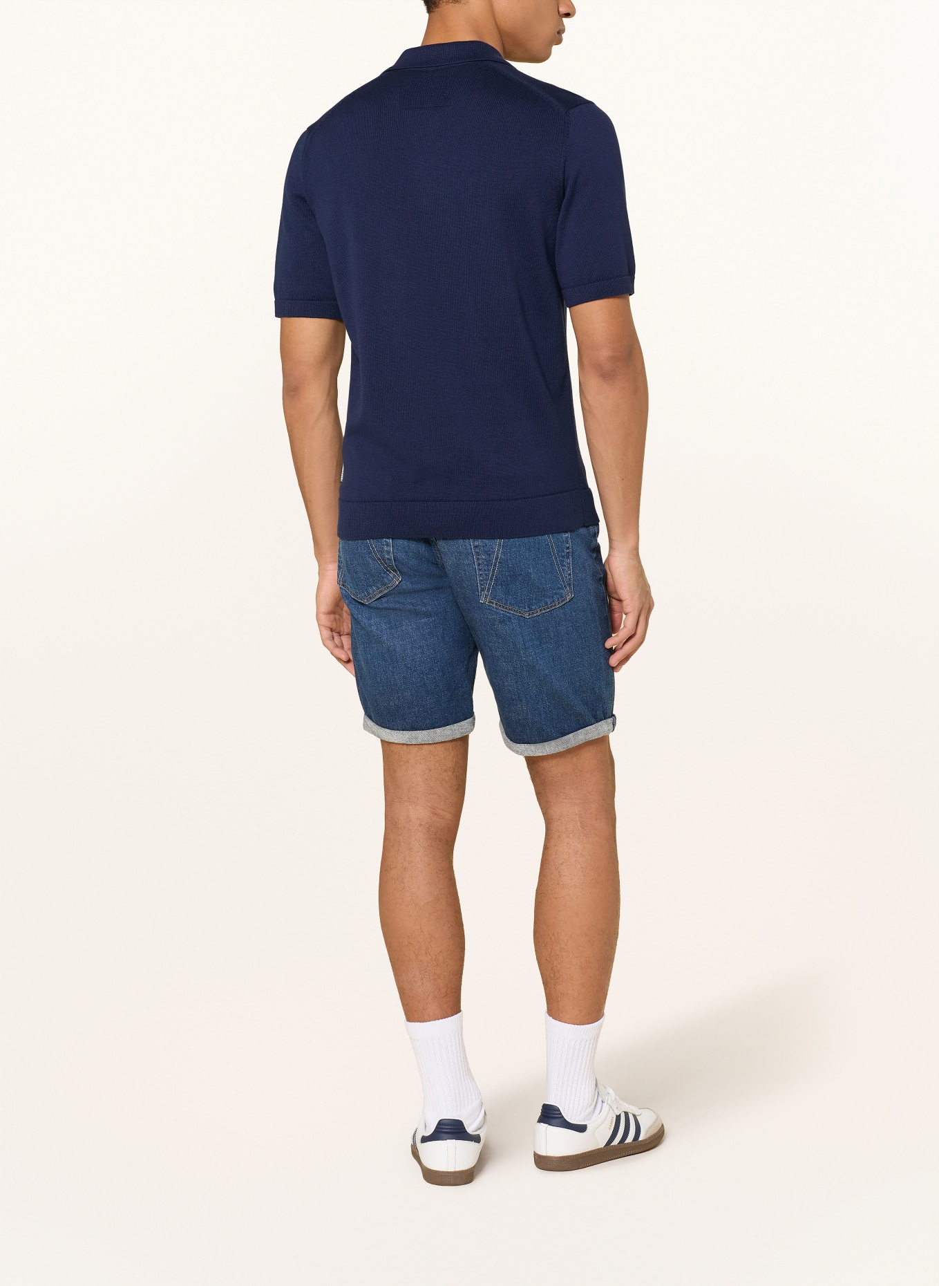 ARMEDANGELS Gebreid poloshirt: DONKERBLAUW