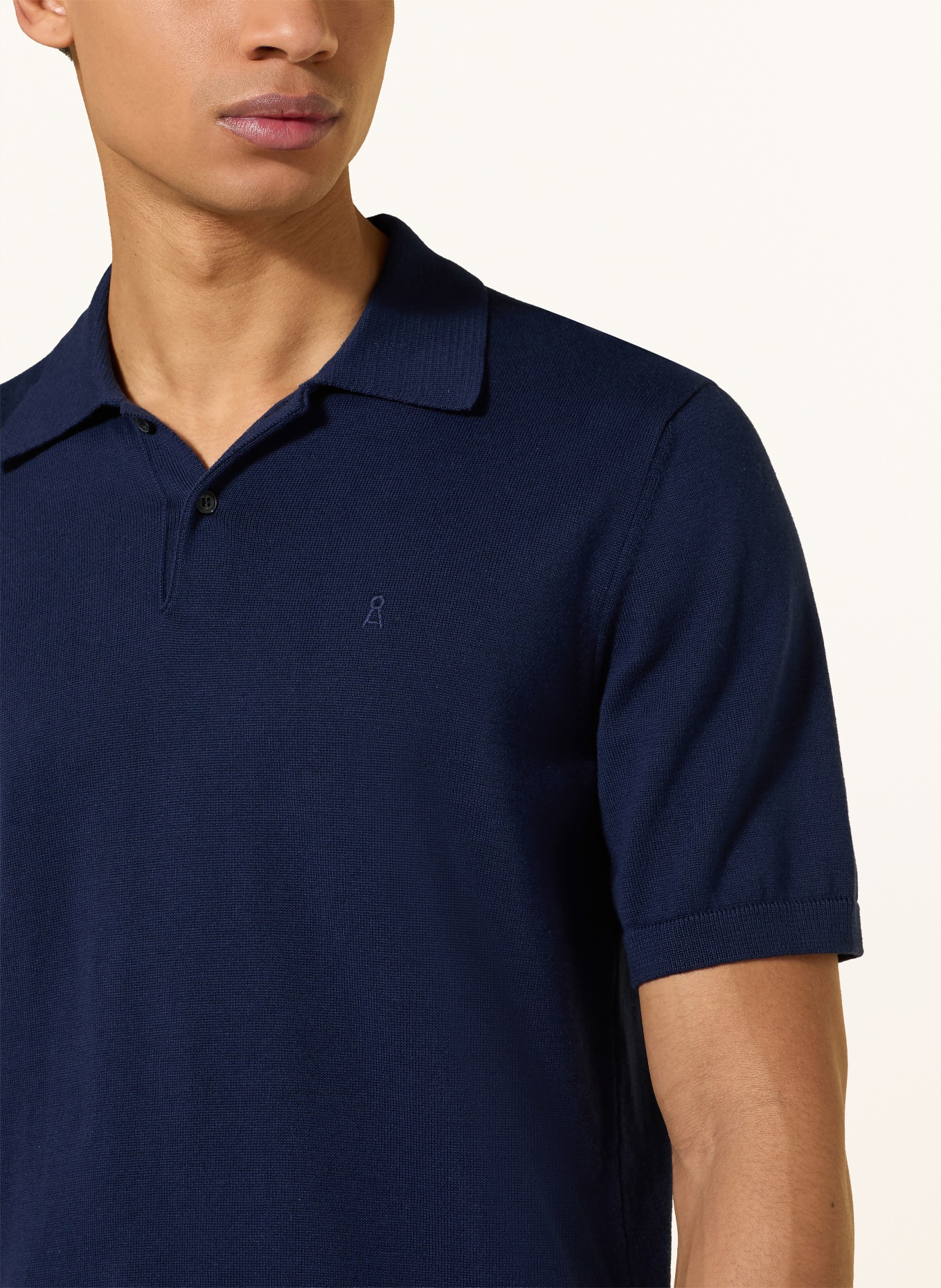 ARMEDANGELS Gebreid poloshirt: DONKERBLAUW