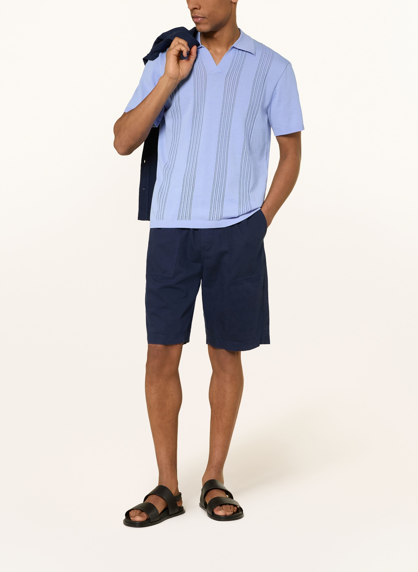 ARMEDANGELS Polo en maille: BLEU CLAIR