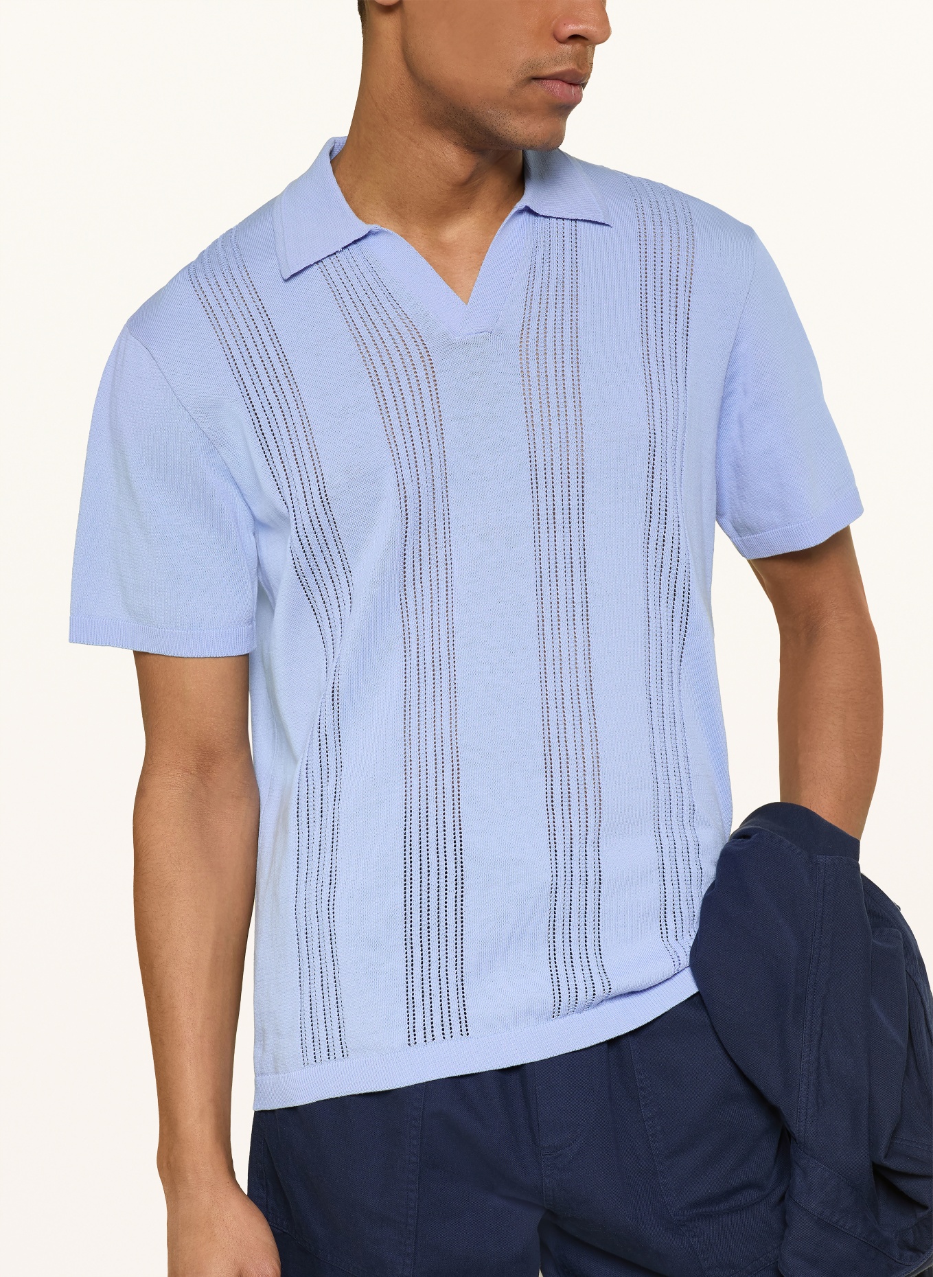 ARMEDANGELS Polo en maille: BLEU CLAIR