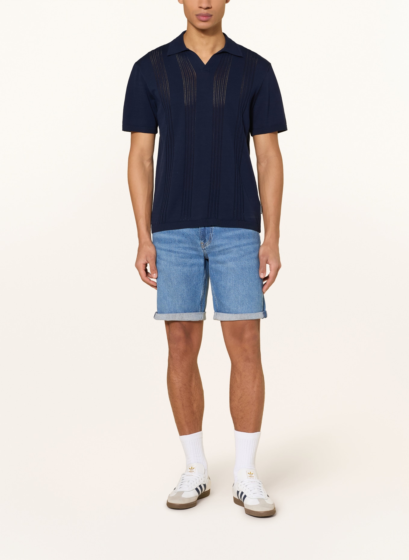 ARMEDANGELS Polo en maille: BLEU FONCÉ