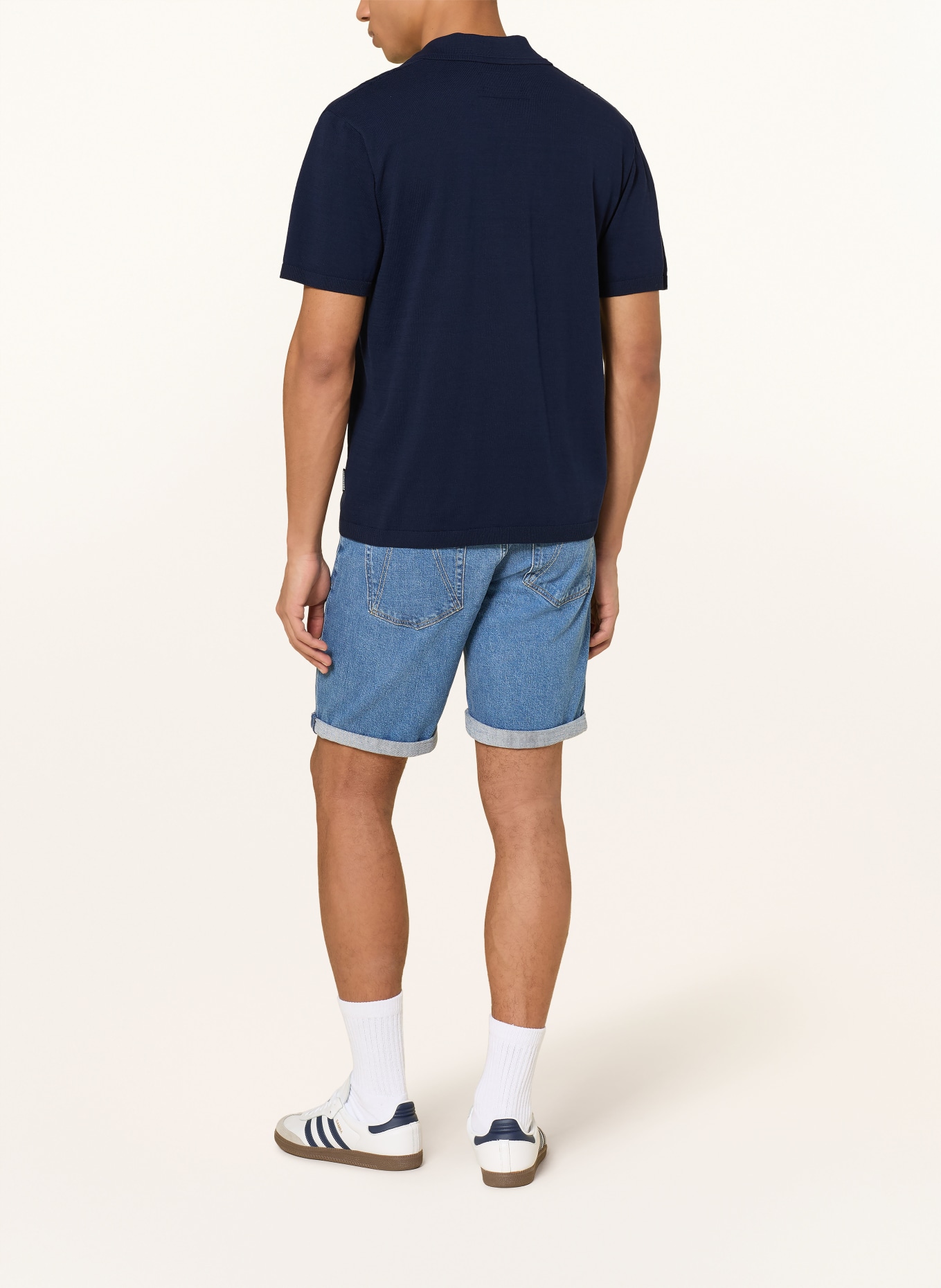 ARMEDANGELS Polo en maille: BLEU FONCÉ