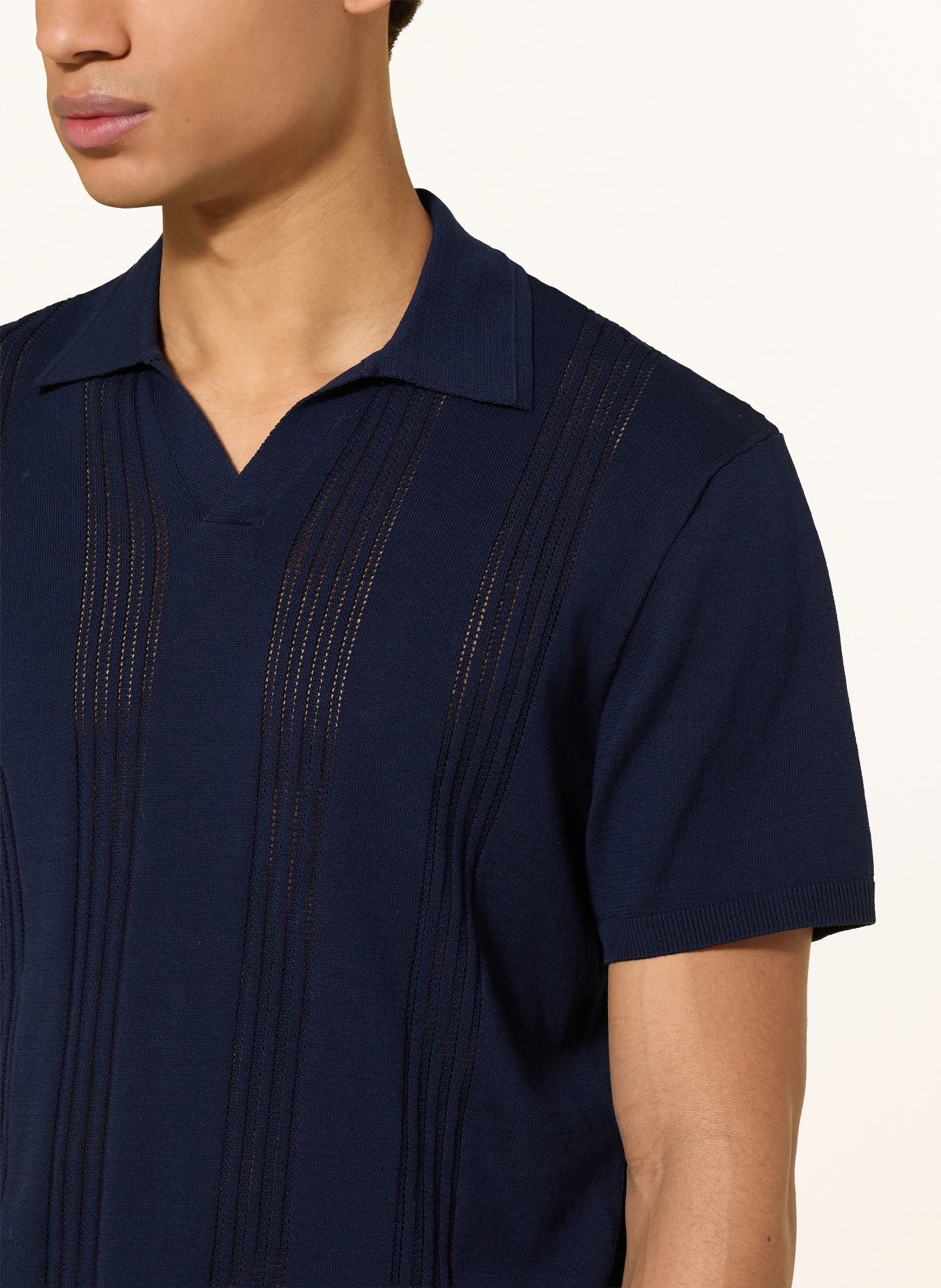 ARMEDANGELS Polo en maille: BLEU FONCÉ