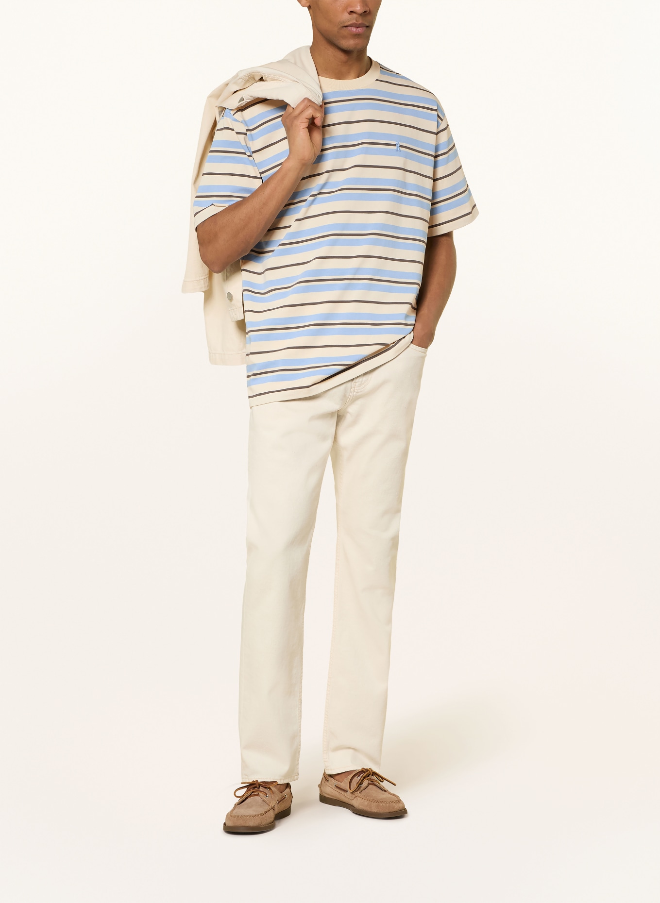 ARMEDANGELS T-Shirt MAARKOS: HELLGELB / KHAKI / HELLBLAU