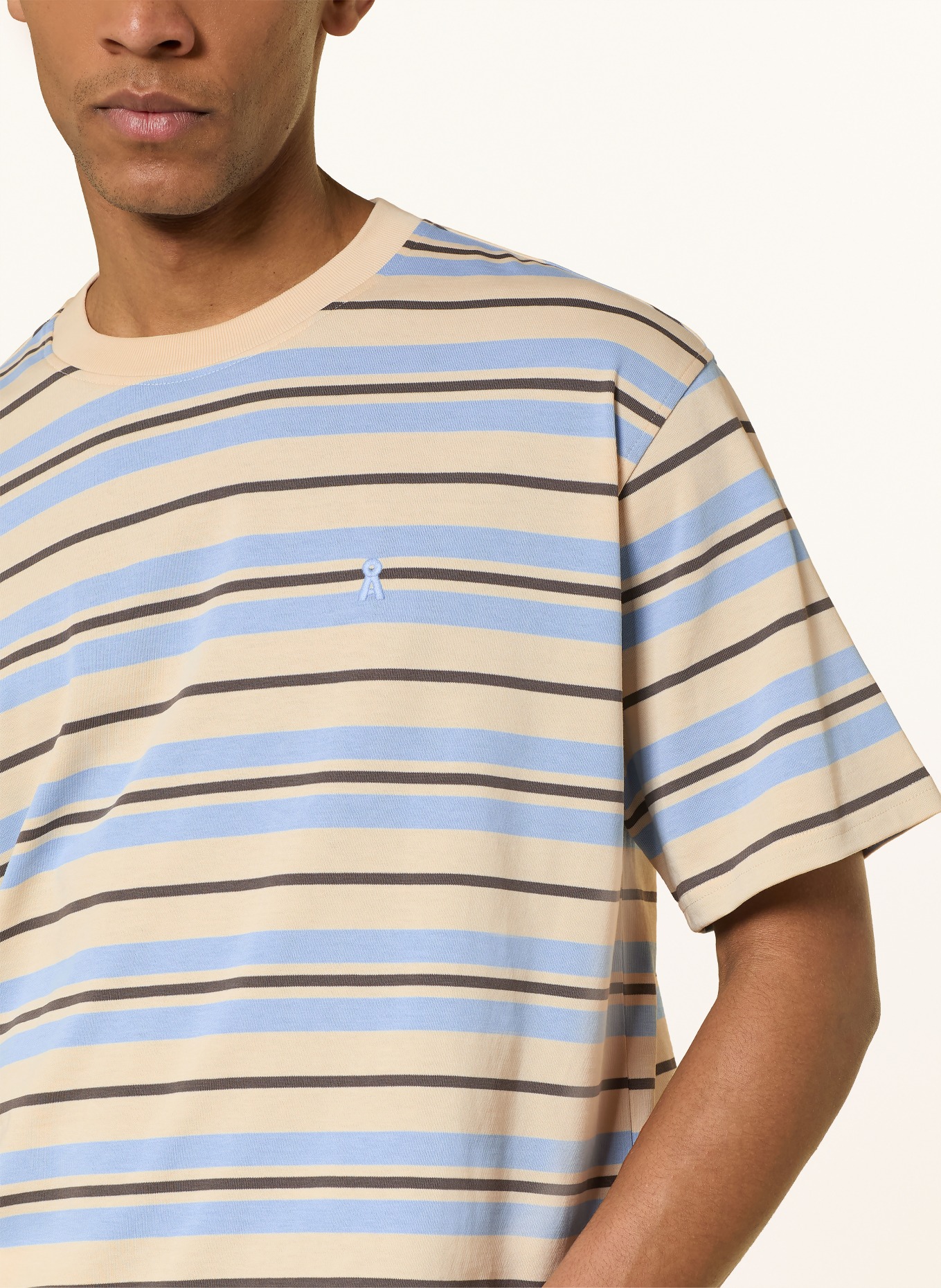 ARMEDANGELS T-Shirt MAARKOS: HELLGELB / KHAKI / HELLBLAU