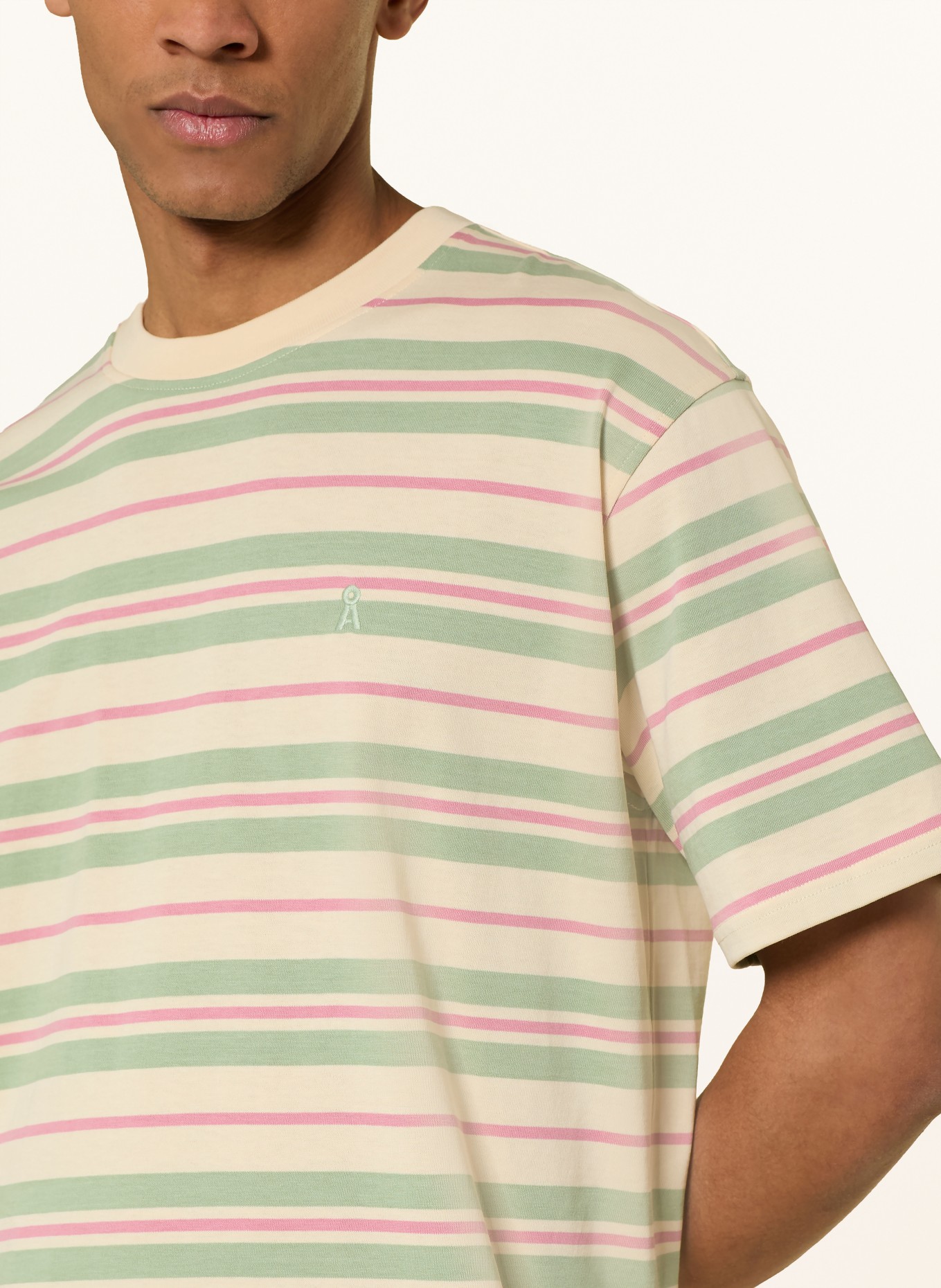 ARMEDANGELS T-Shirt MAARKOS: HELLGELB / PINK / HELLGRÜN