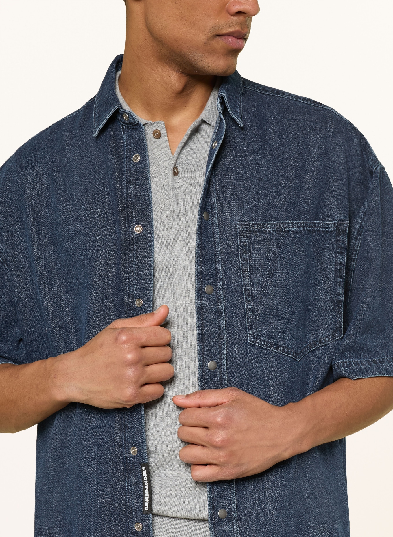 ARMEDANGELS Chemise en jean Comfort Fit: BLEU FONCÉ