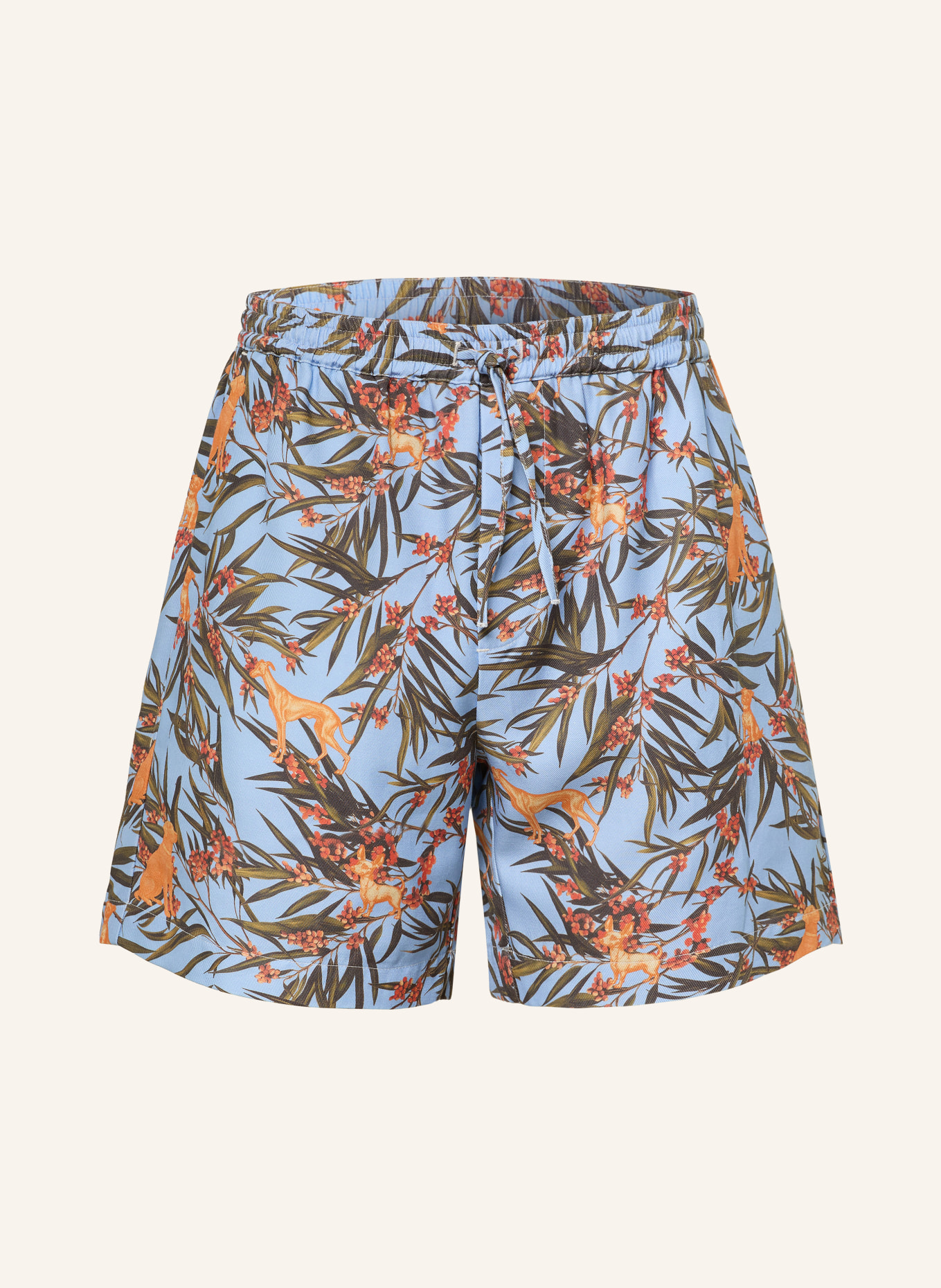 ARMEDANGELS Shorts mit Leinen: HELLBLAU / ORANGE / KHAKI