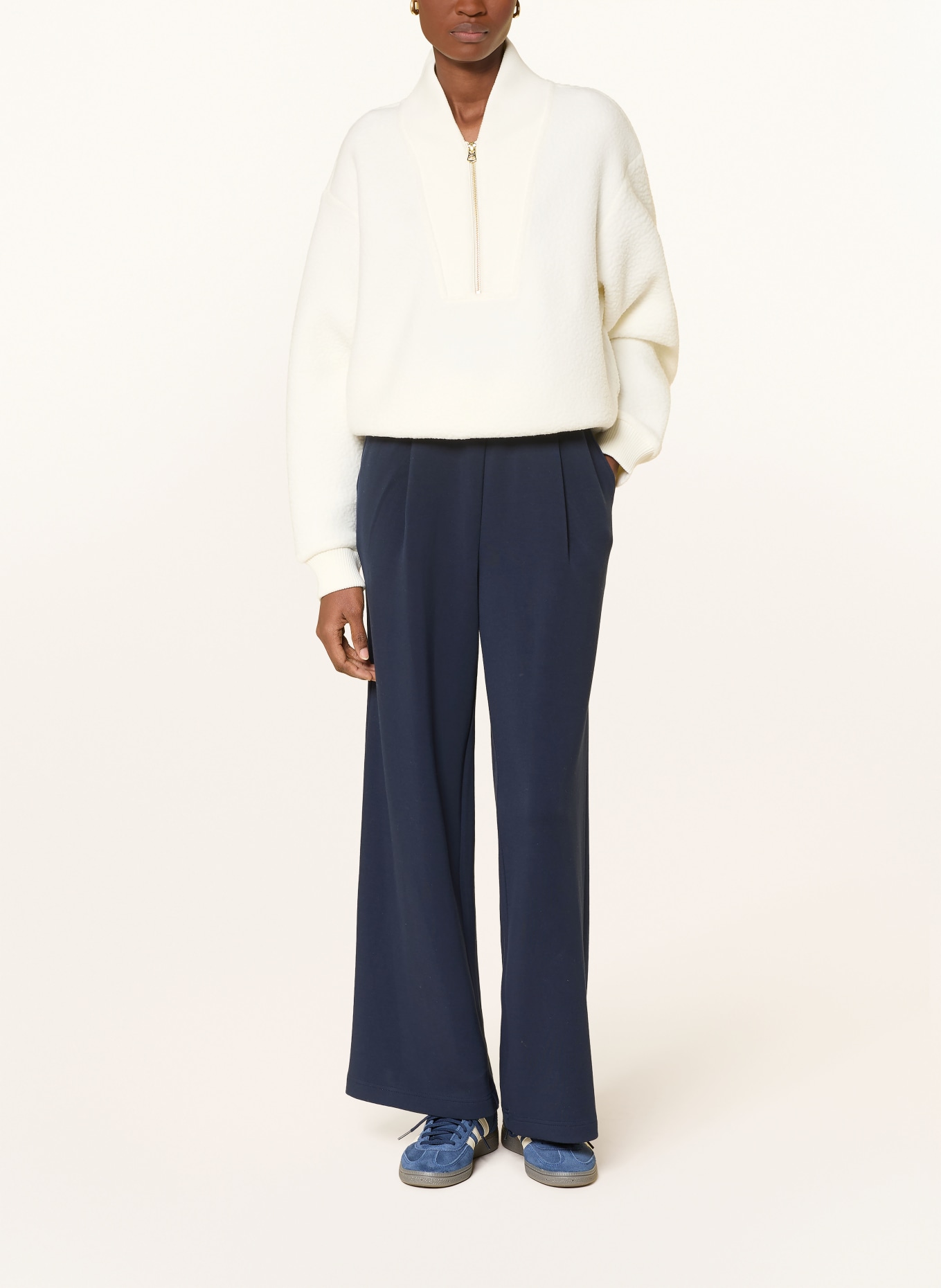 VARLEY MUMFORD fleece pullover: CREAM