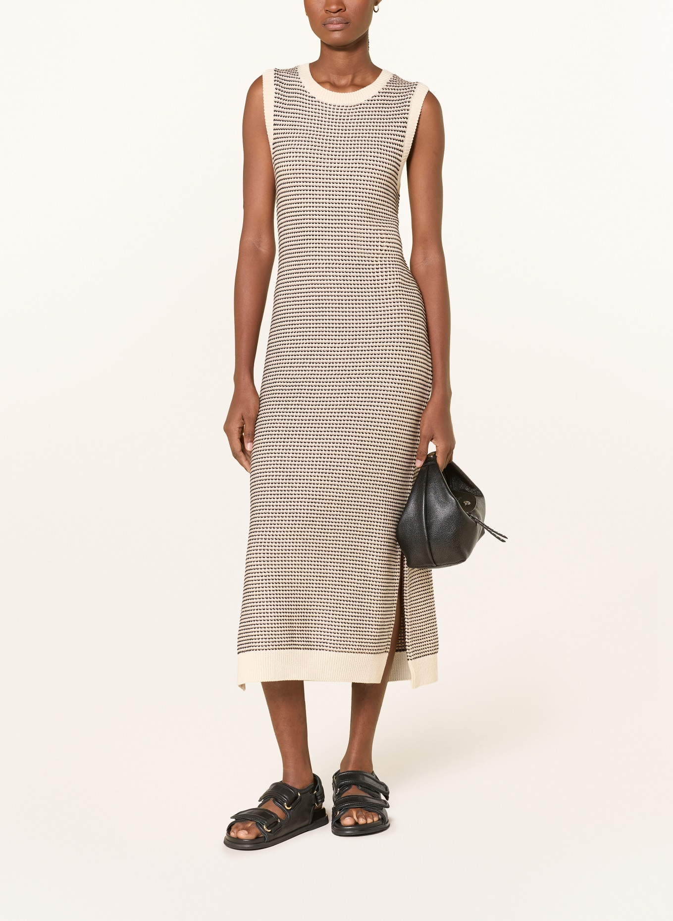 VARLEY Strickkleid SADIA: ECRU / HELLBRAUN / BRAUN