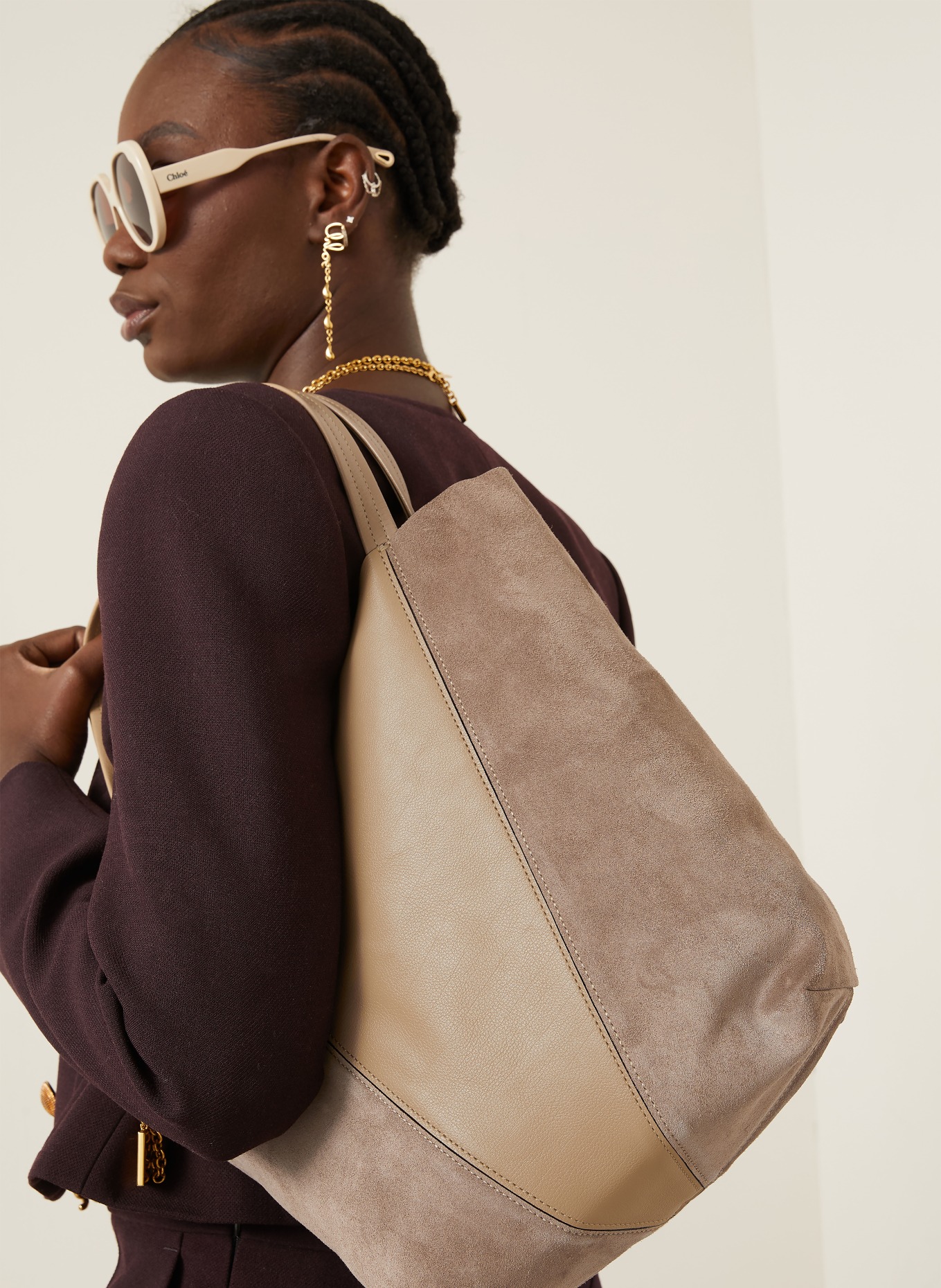 Chloé Schultertasche SPIN: BOYISH BROWN