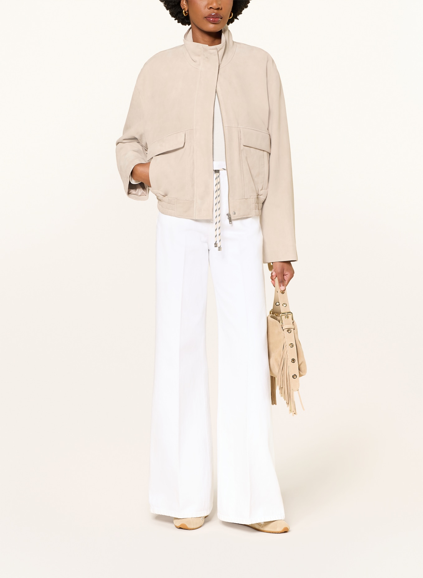 MRS & HUGS Lederjacke: BEIGE