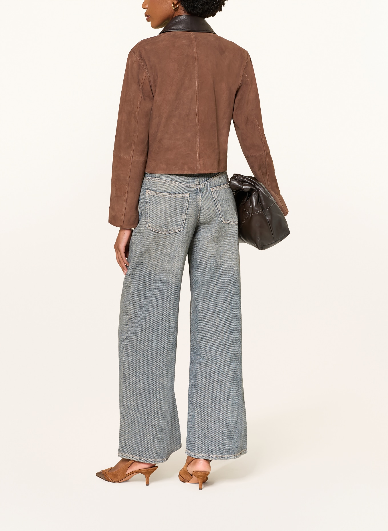 MRS & HUGS Lederjacke: BRAUN / DUNKELBRAUN