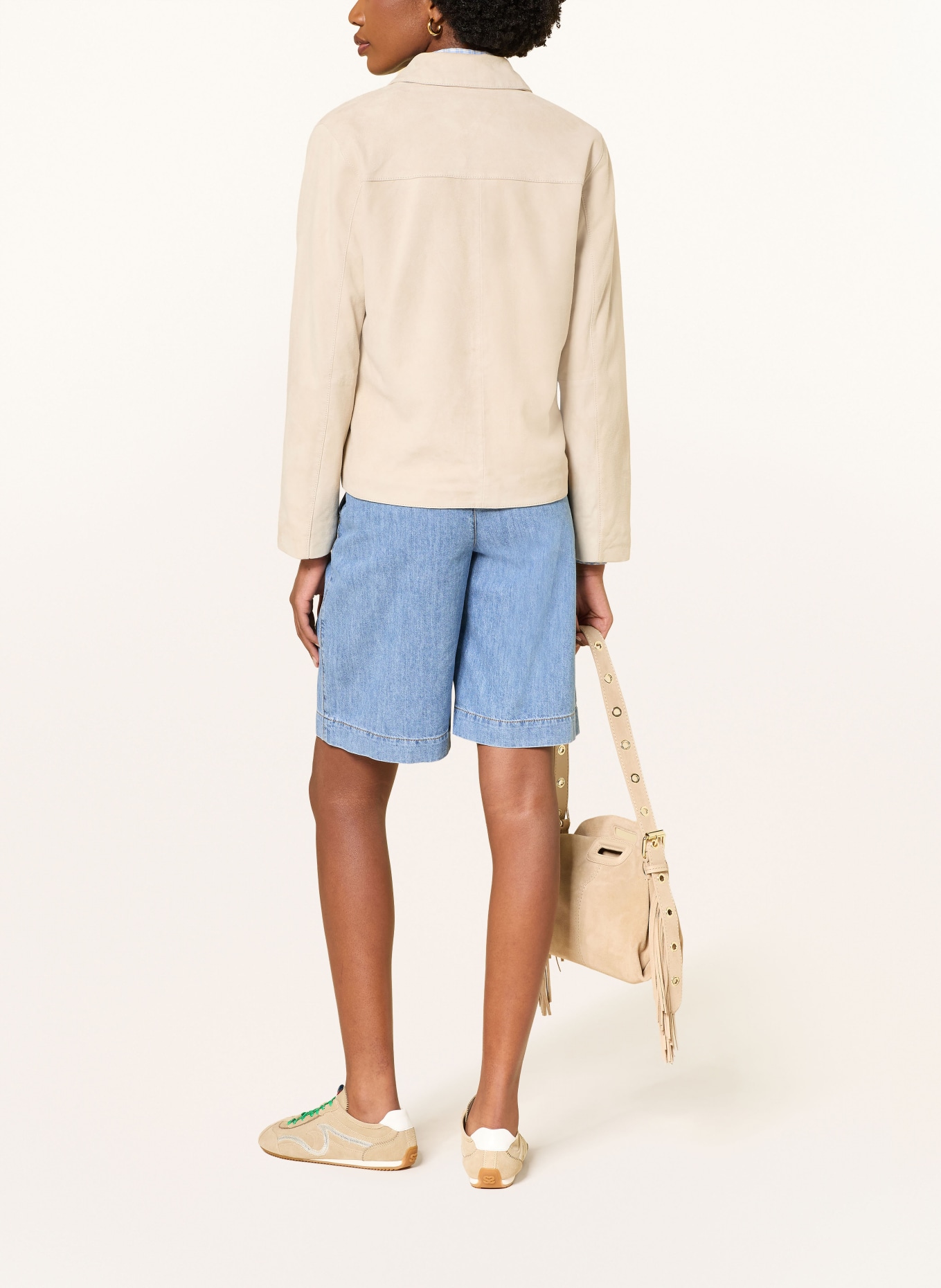 MRS & HUGS Lederjacke: BEIGE