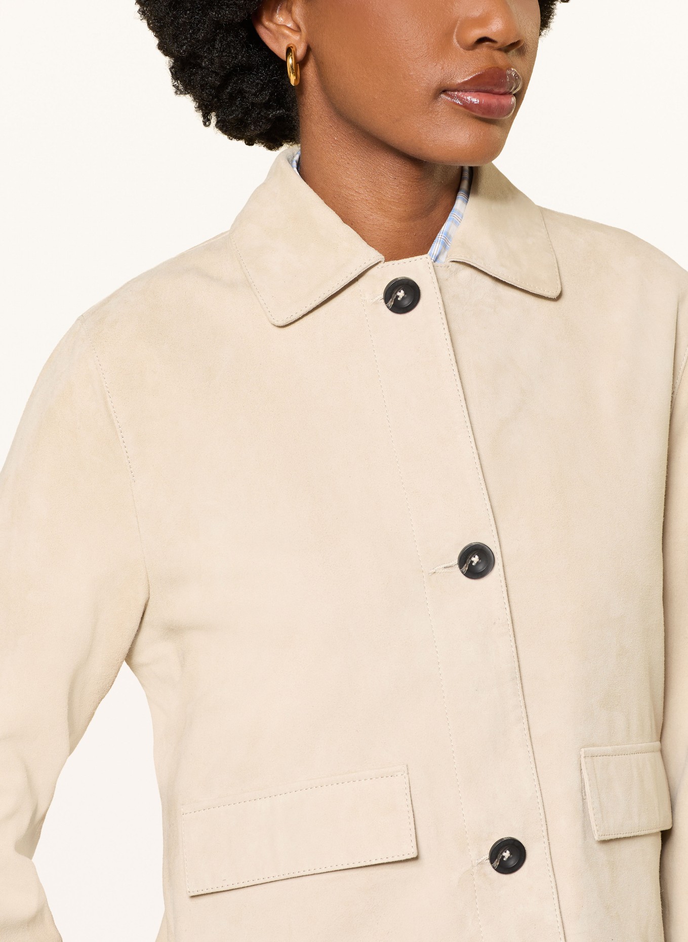 MRS & HUGS Lederjacke: BEIGE