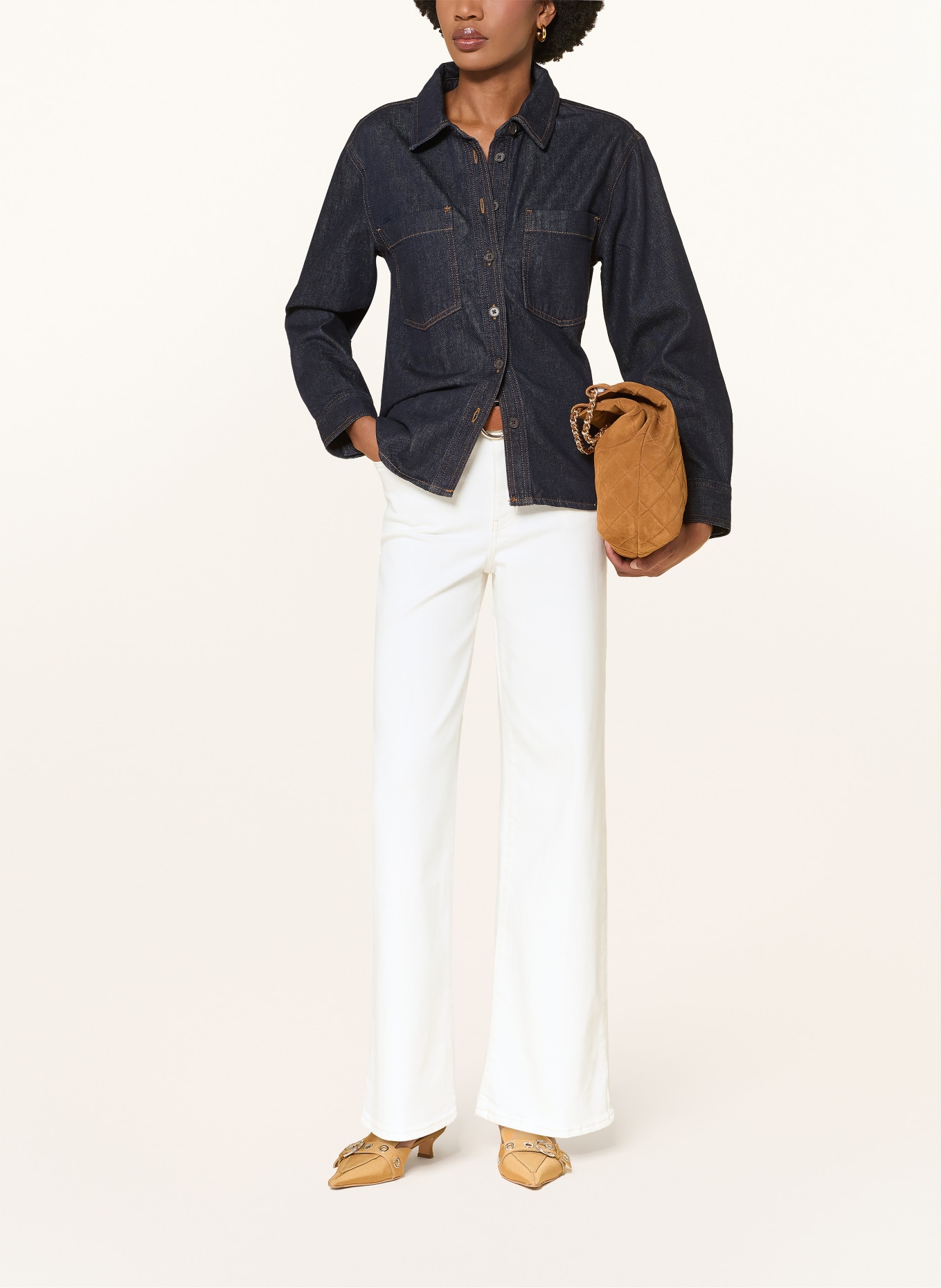 FRAME Straight Jeans LE SLIM PALAZZO: AUCL AU NATURAL CLEAN