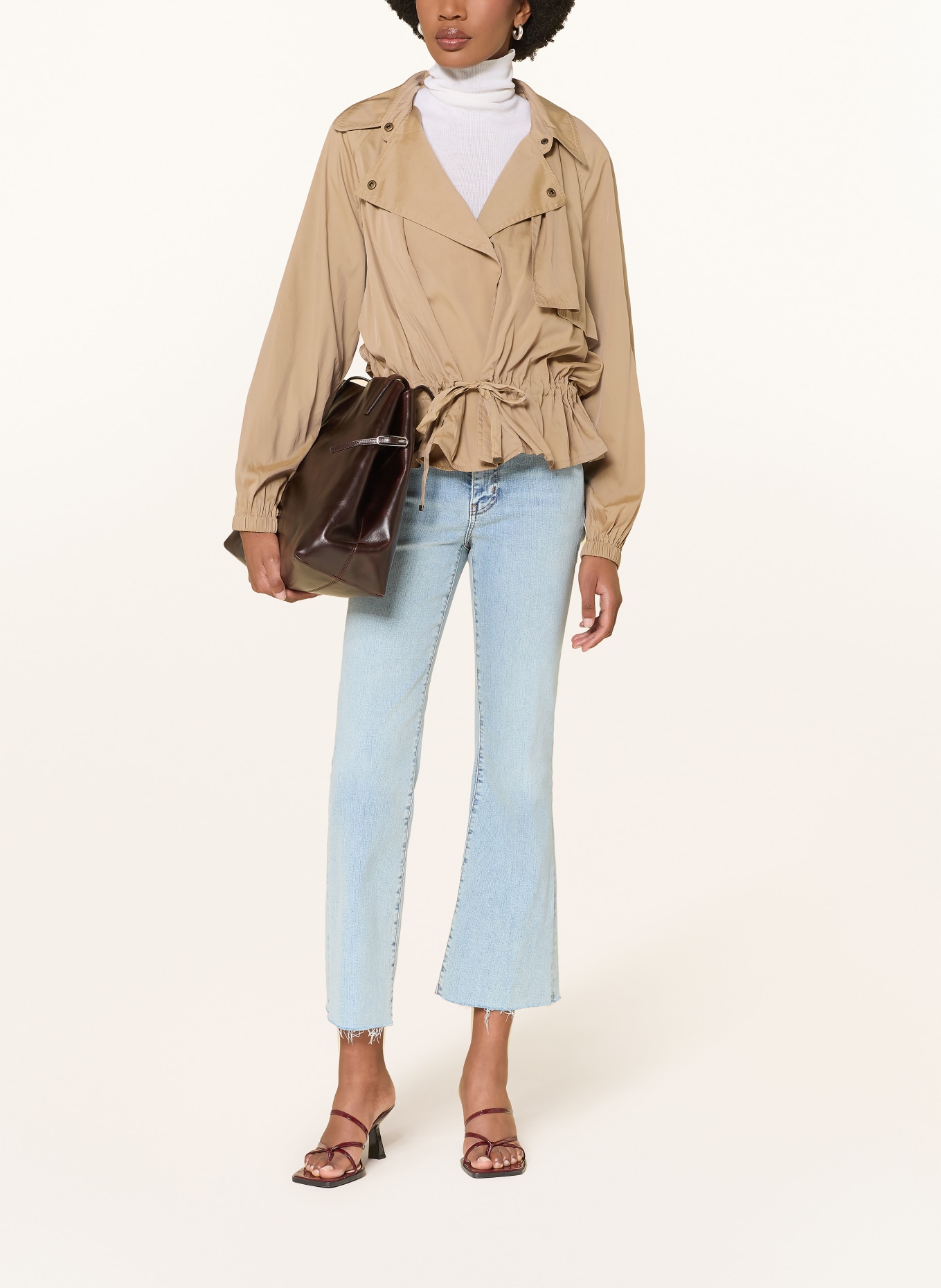 FRAME Flared Jeans THE REBOOT CROP: TBRF TRIBUTE RAW FRAY