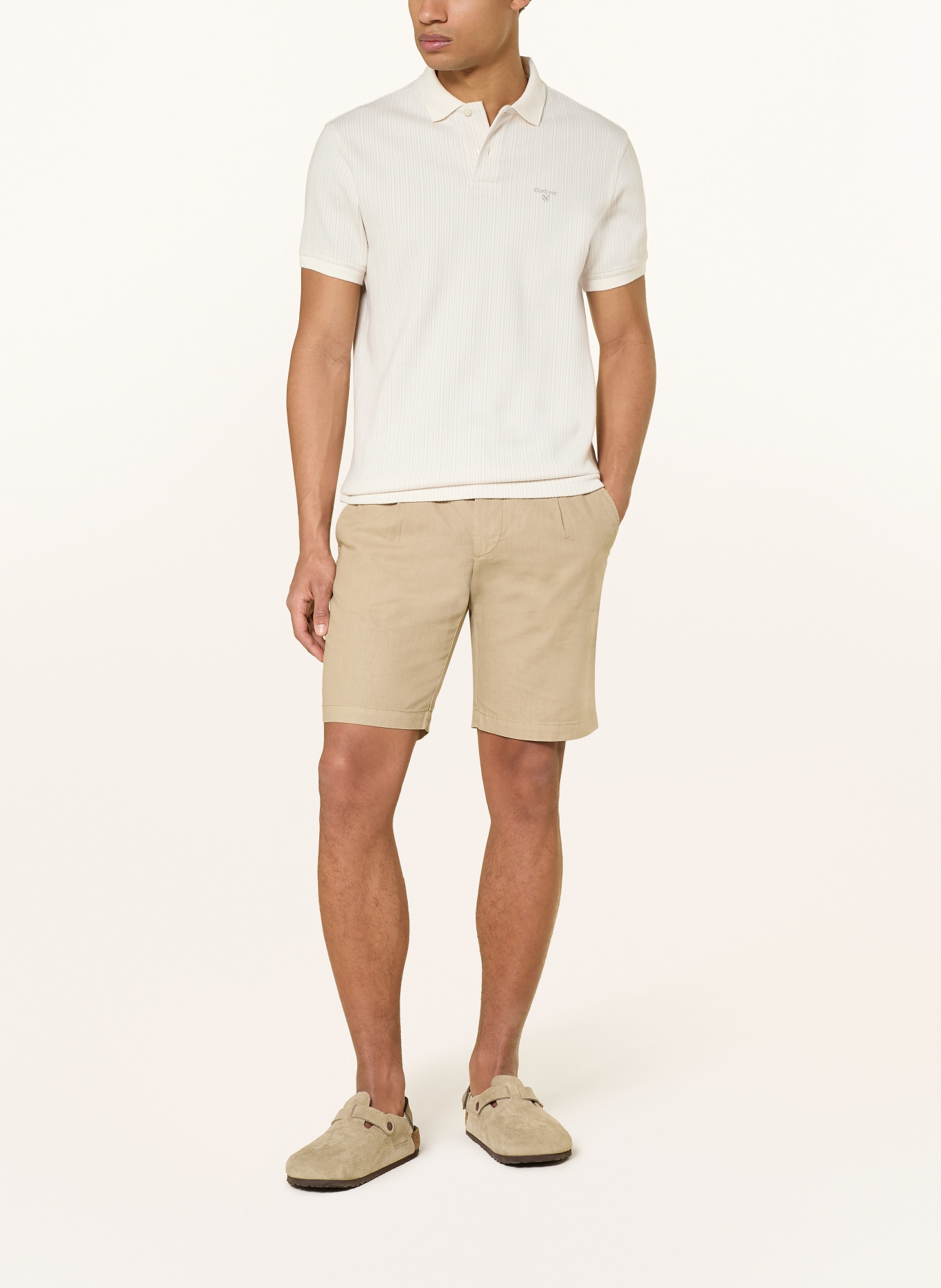 Barbour Jersey-polotröja HARWORTH Tailored Fit: GRÄDDE / BEIGE