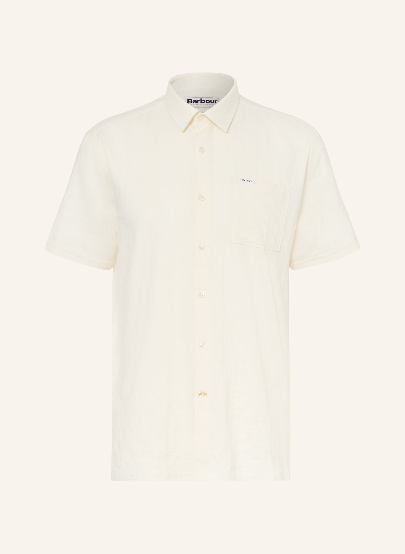 Barbour Kurzarm-Hemd KINGSWOOD Relaxed Fit: CREME