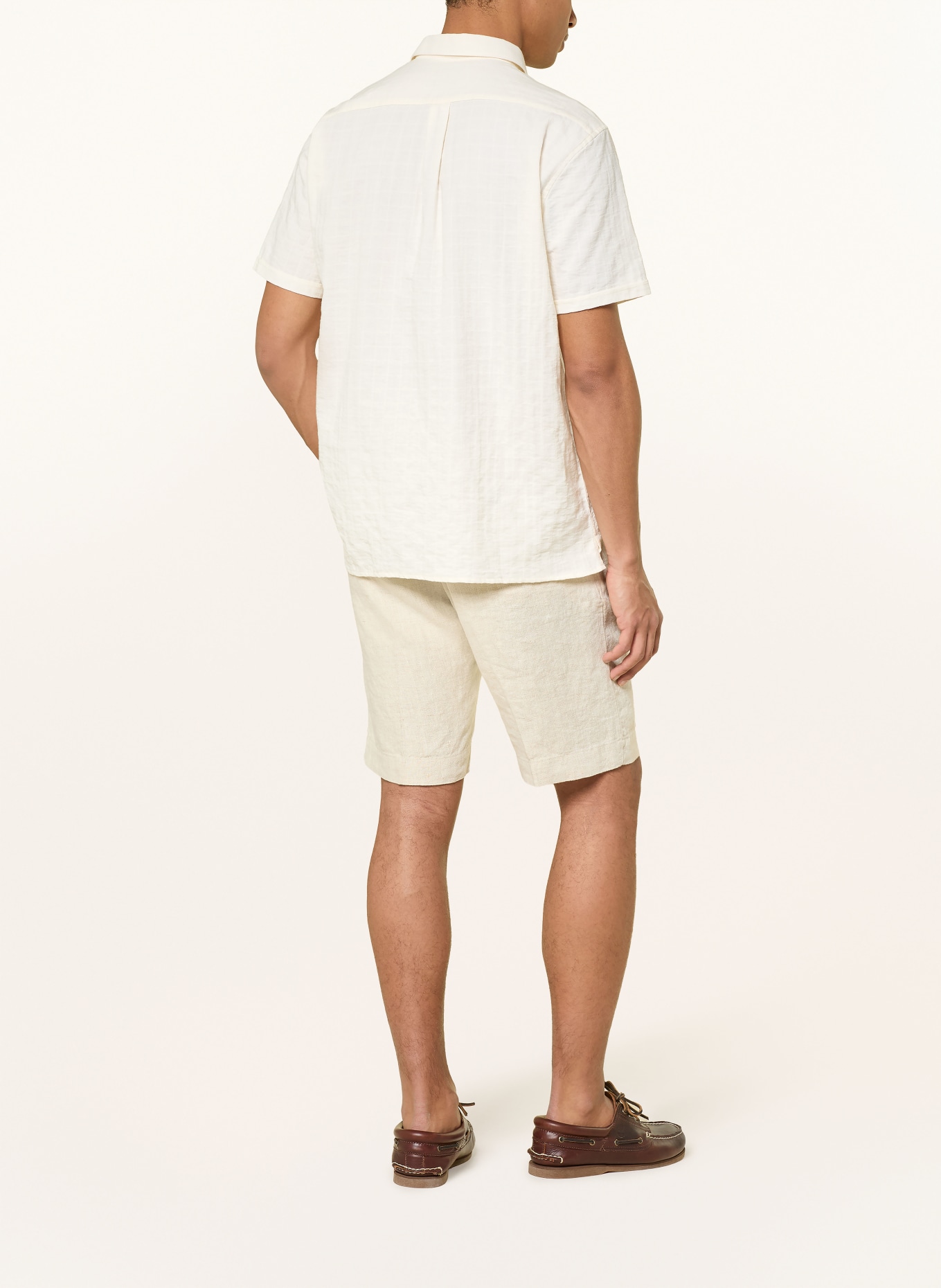 Barbour Kurzarm-Hemd KINGSWOOD Relaxed Fit: CREME