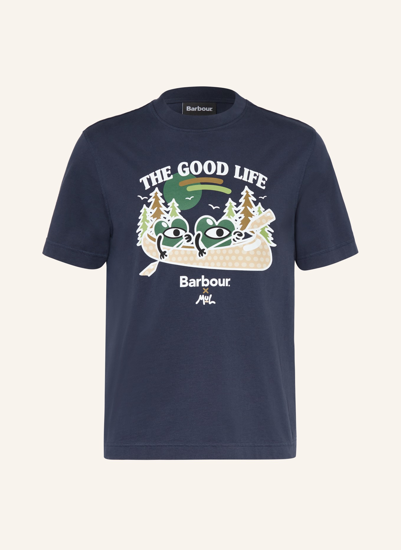 Barbour Tricou MUL GOOD LIFE: ALBASTRU ÎNCHIS / MARO / VERDE