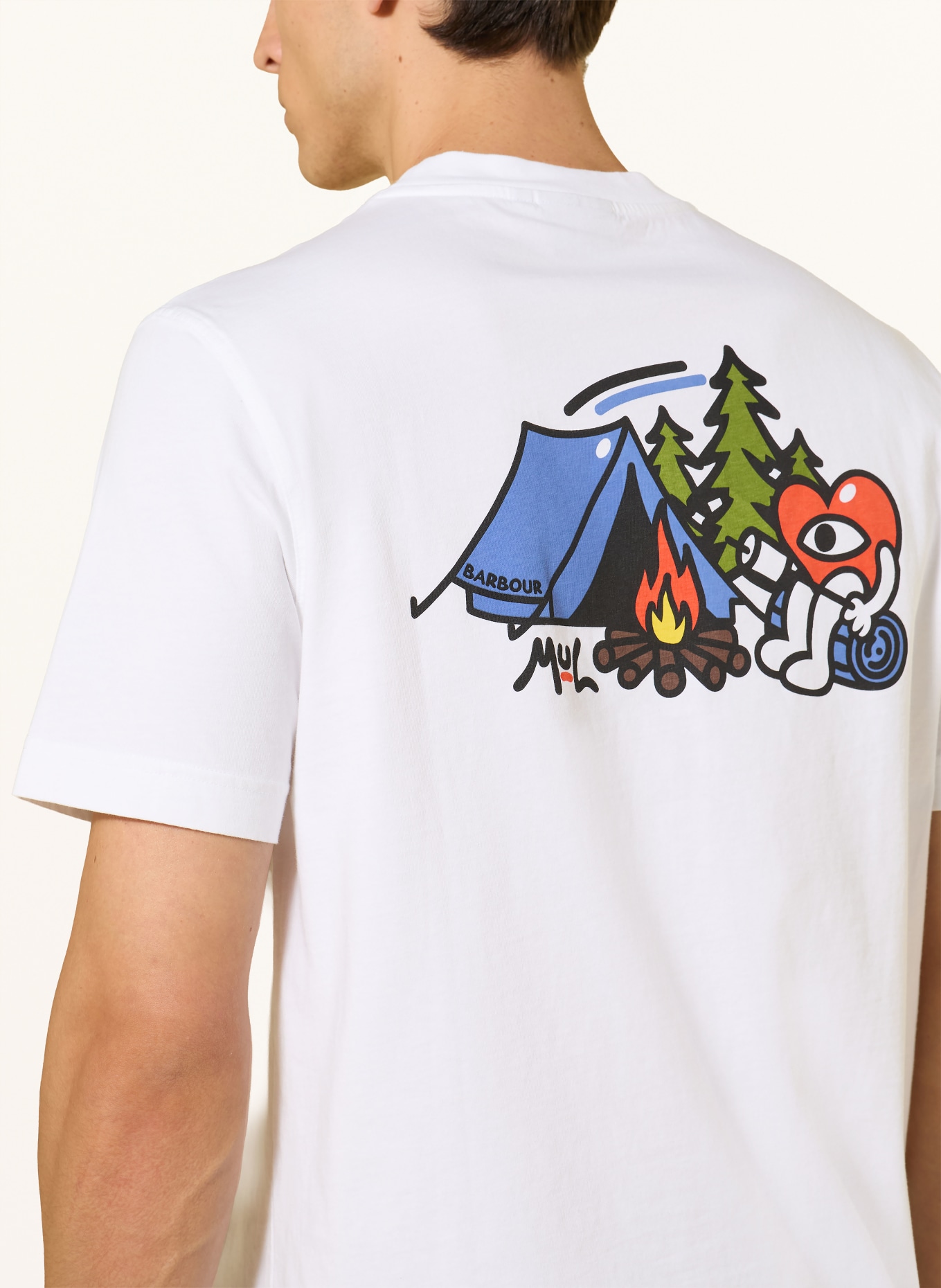 Barbour Tričko MUL CAMPING: BÍLÁ